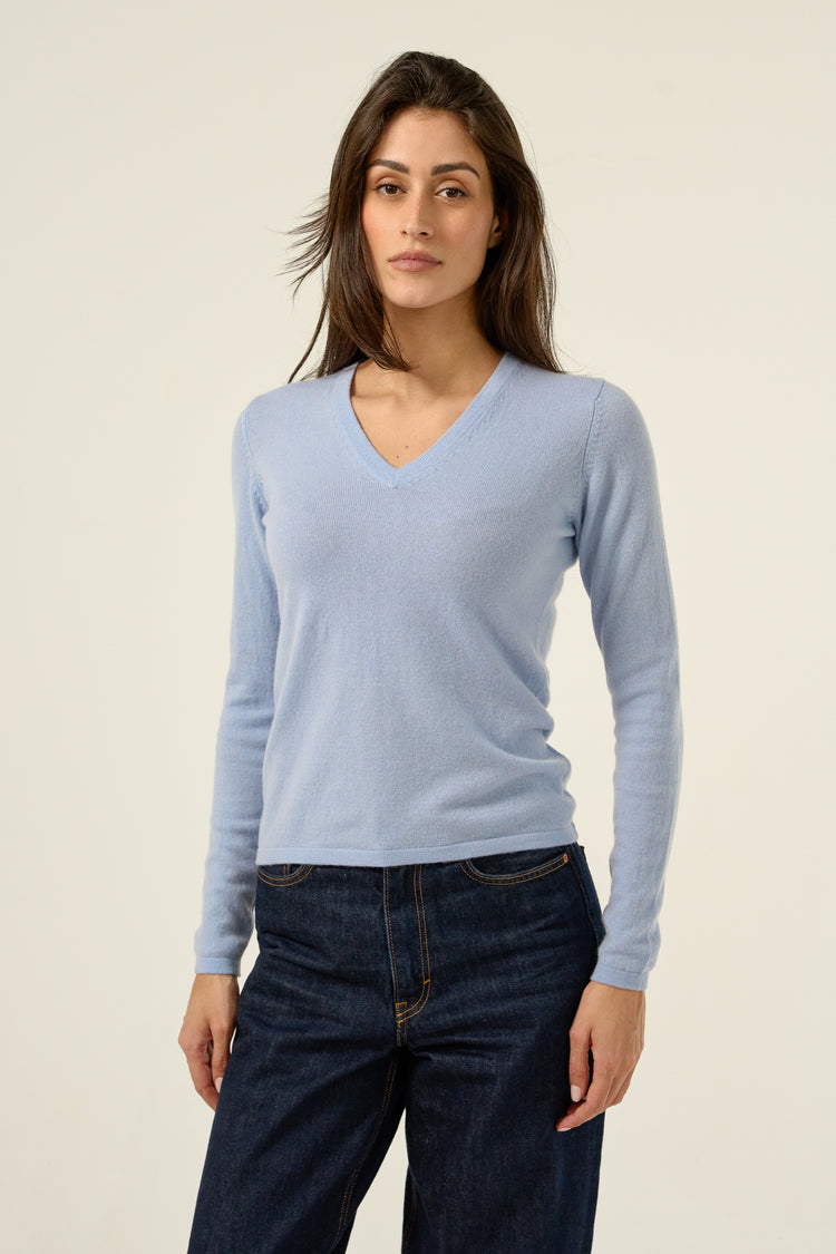 Emma in kasjmier dames - Aanzicht 1 - ciel - Mahogany