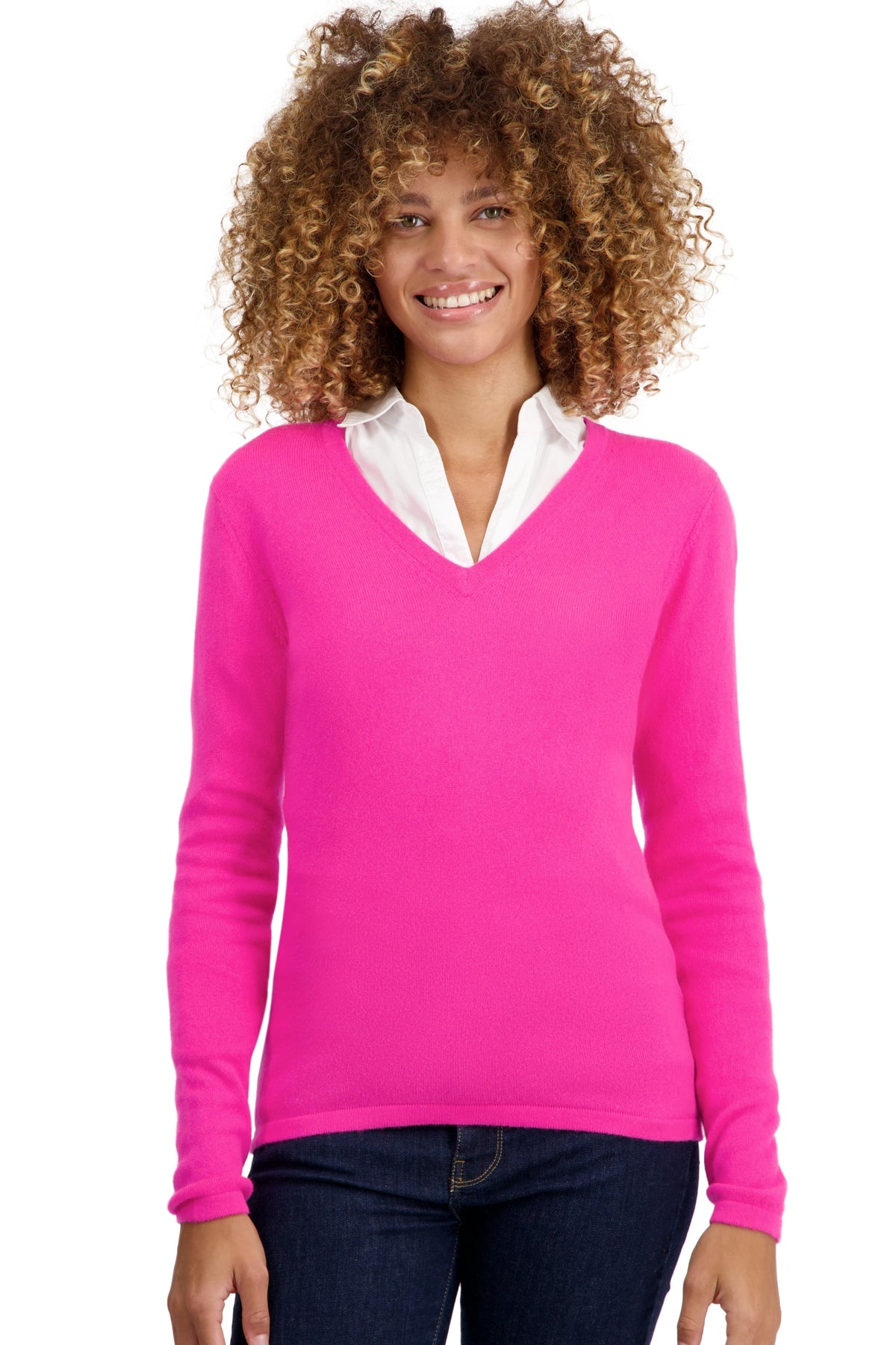 Emma in kasjmier dames - dayglo - Mahogany