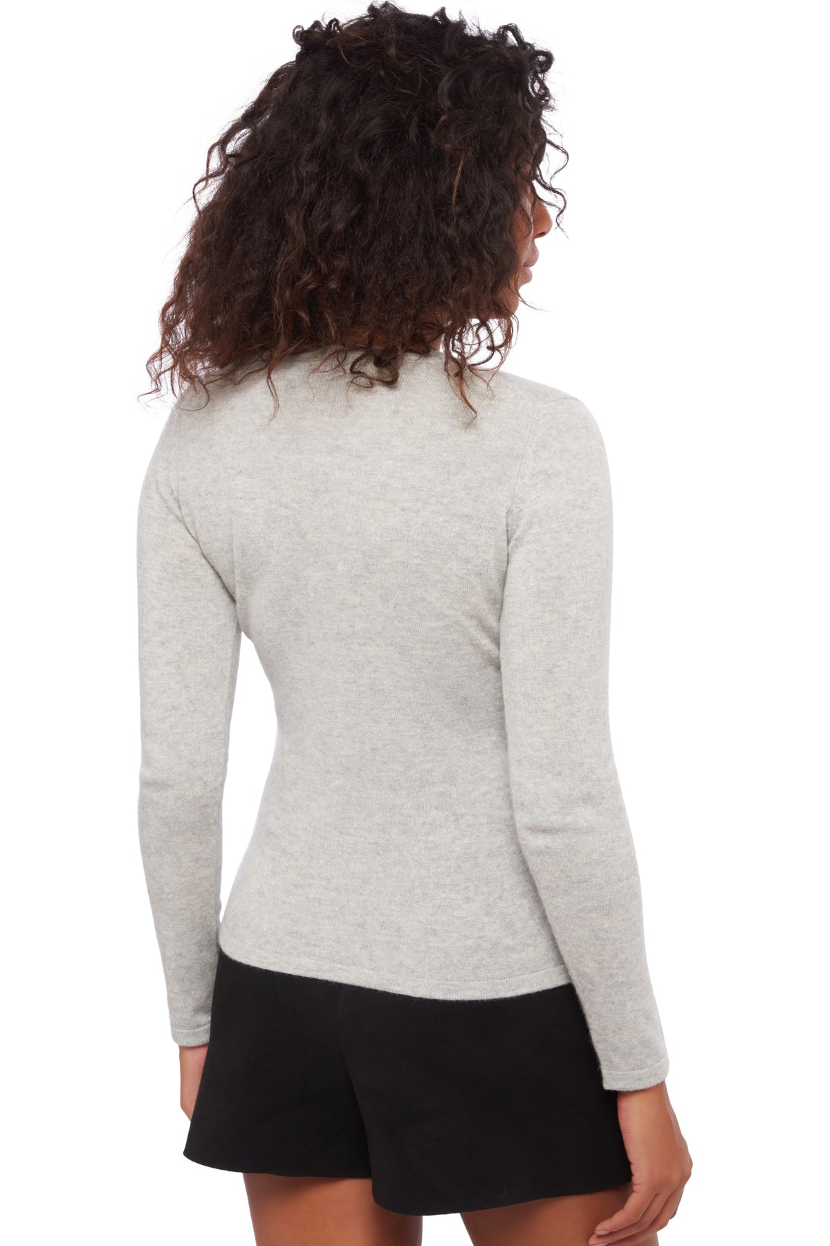 Emma in kasjmier dames - Aanzicht 1 - flanelle chiné - Mahogany