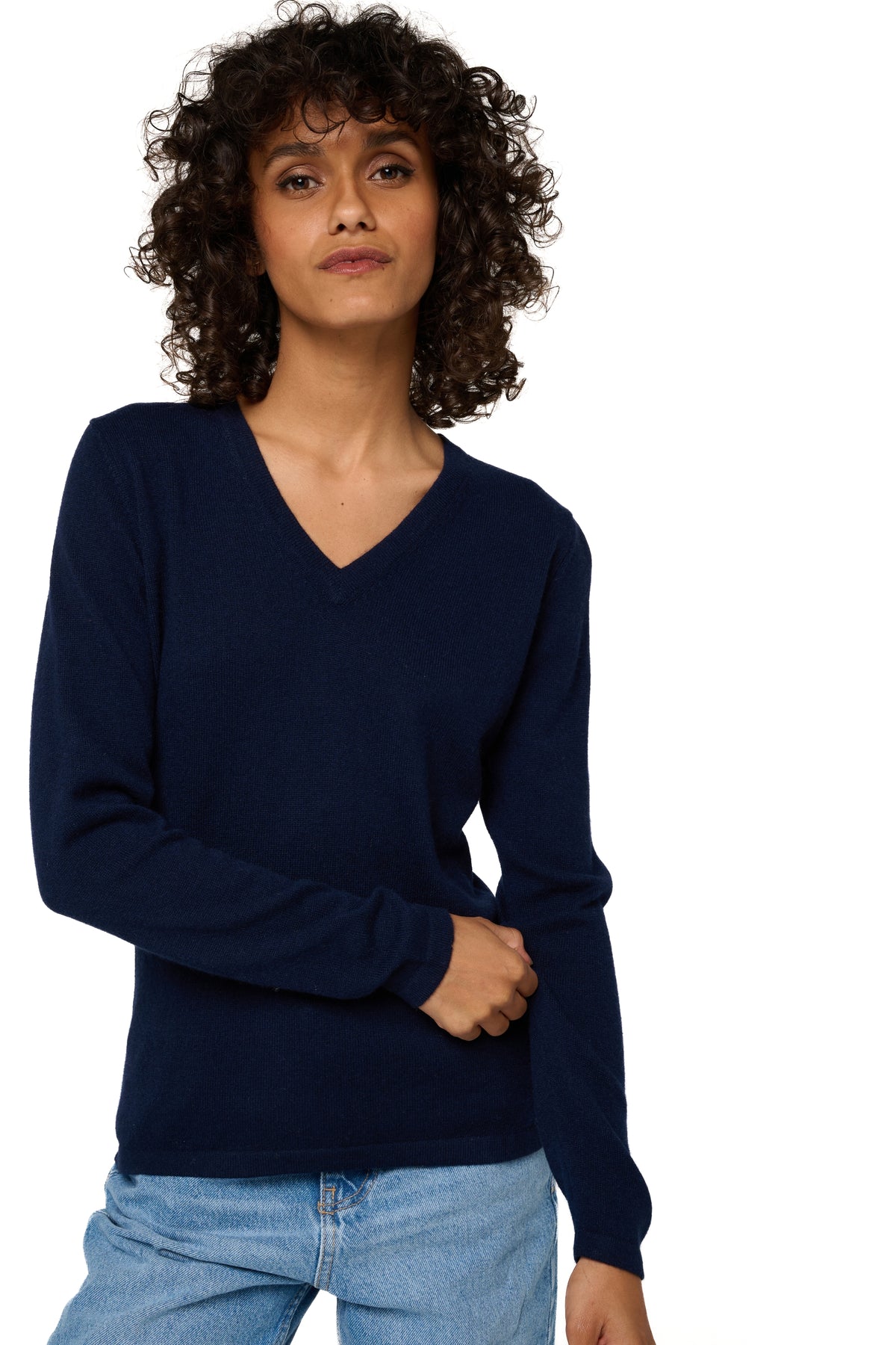 Emma in kasjmier dames - donker marineblauw - Mahogany