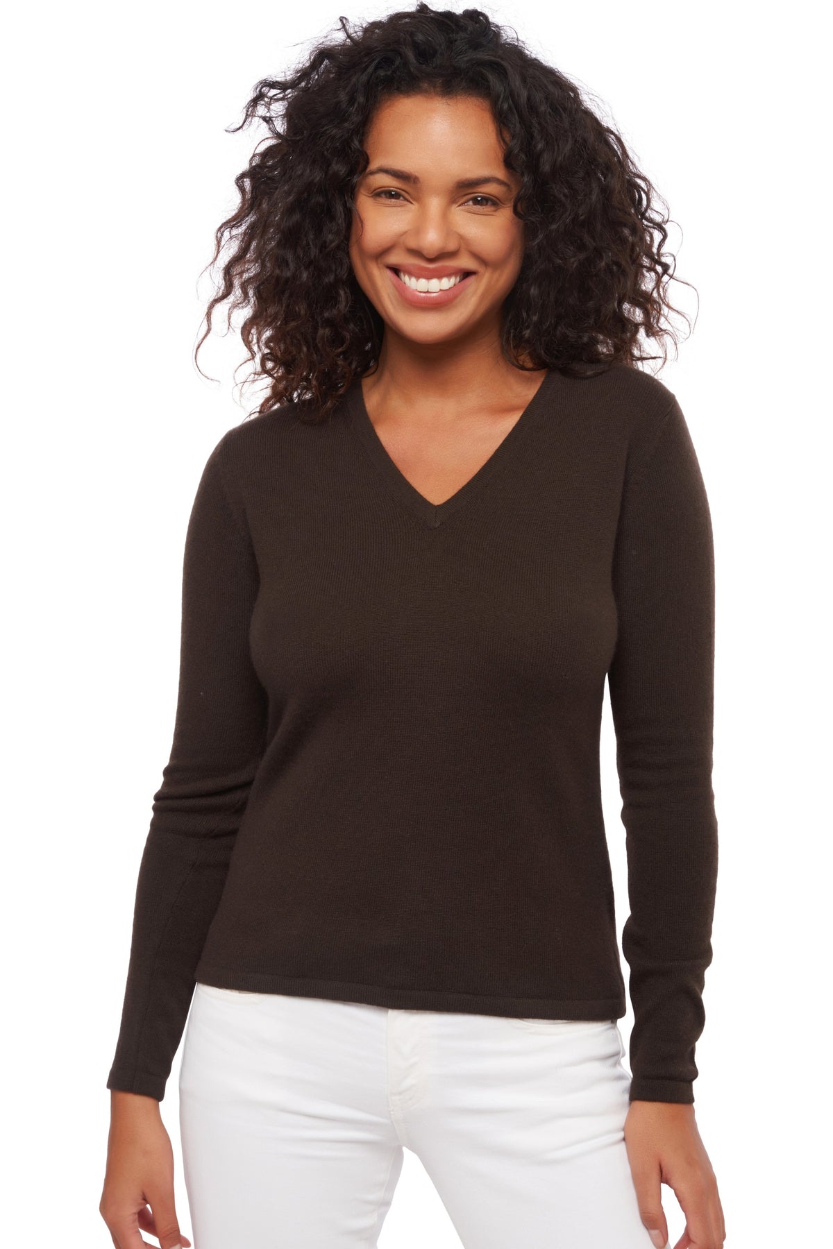 Emma in kasjmier dames - marron noir - Mahogany