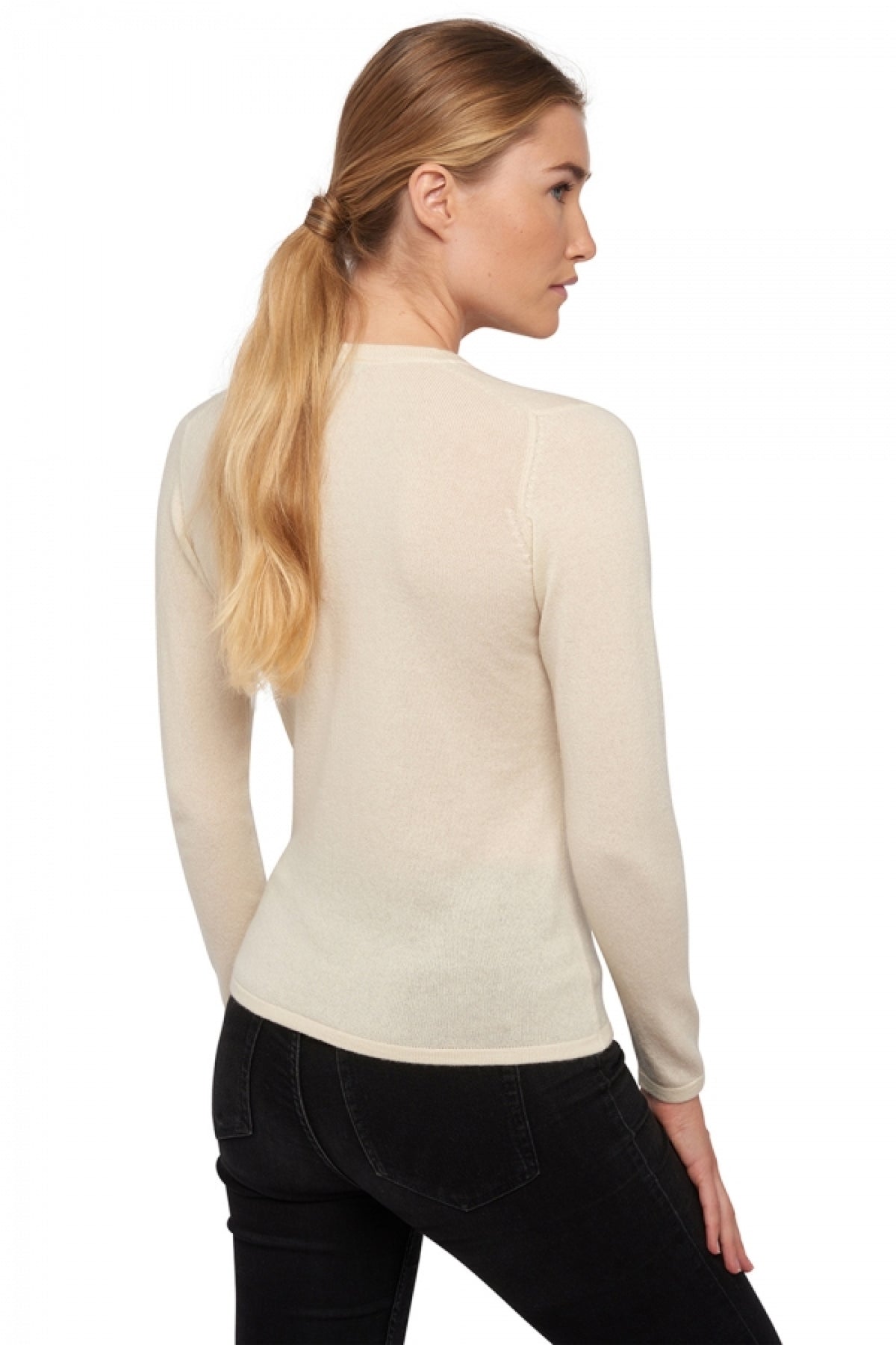 Emma in kasjmier dames - Aanzicht 1 - natural écru - Mahogany