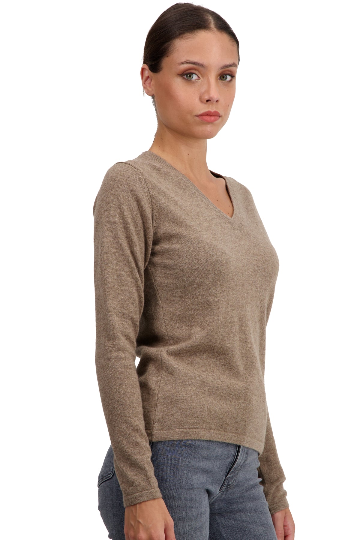 Emma in kasjmier dames - Aanzicht 1 - natural terra - Mahogany