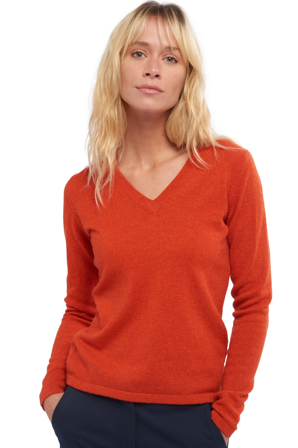 Emma in kasjmier dames - paprika - Mahogany