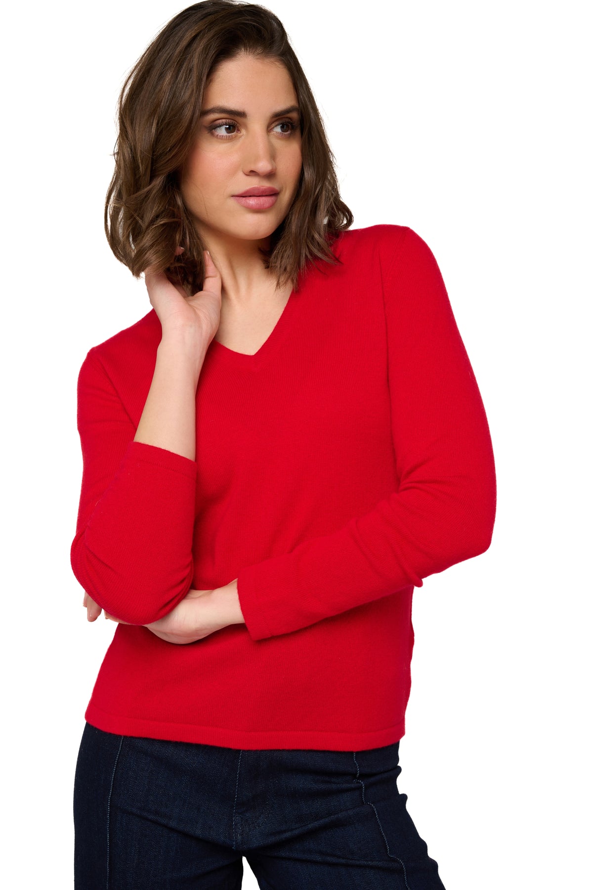 Emma in kasjmier dames - fluweerrood - Mahogany