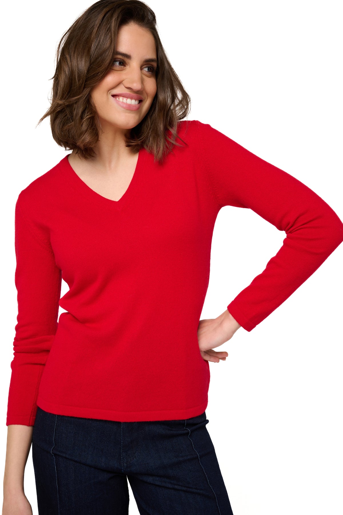 Emma in kasjmier dames - Weergave 1 - fluweerrood - Mahogany