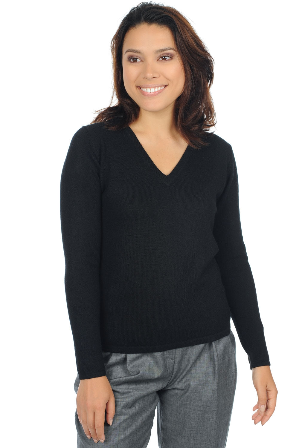 Emma Premium in kasjmier dames - black - Mahogany