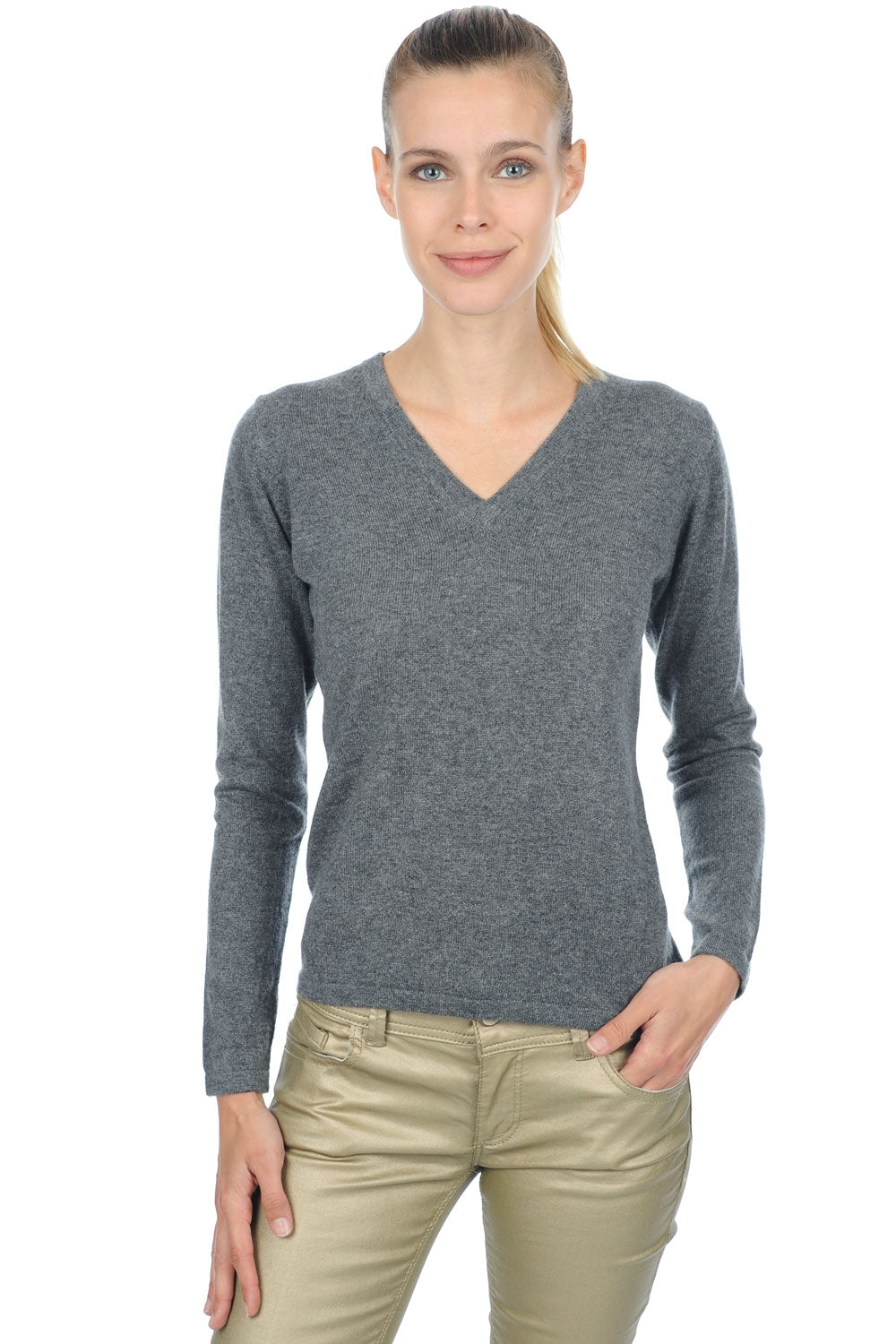 Emma Premium in kasjmier dames - premium graphite - Mahogany