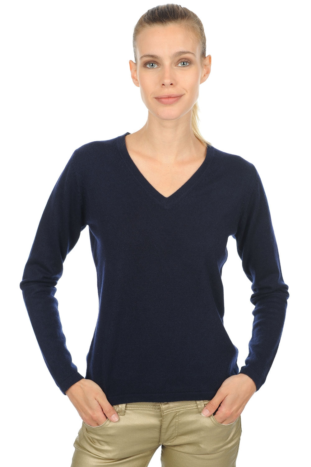 Emma Premium in kasjmier dames - premium navy - Mahogany