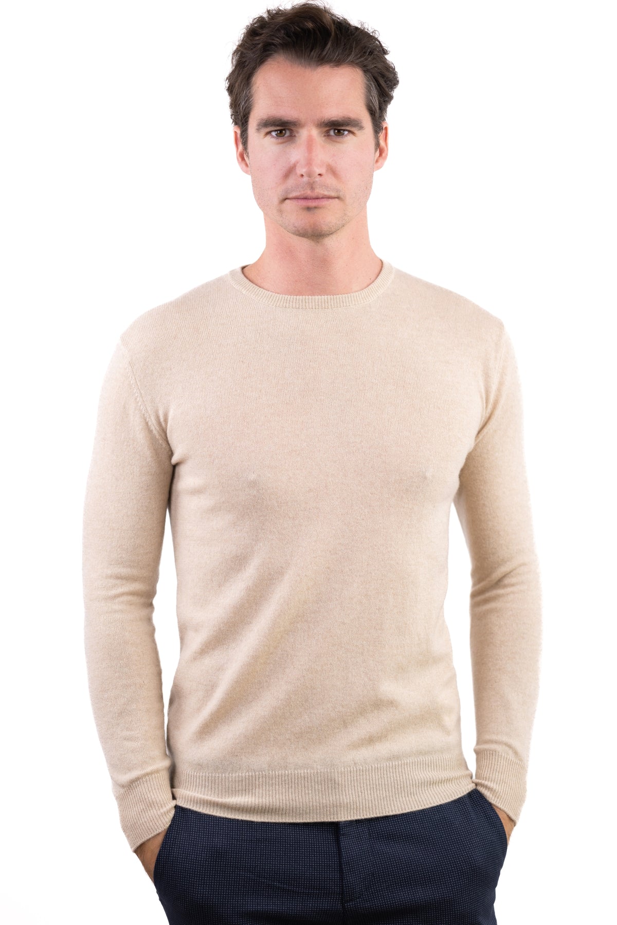 Keaton in kasjmier voor heren - natural beige - Mahogany