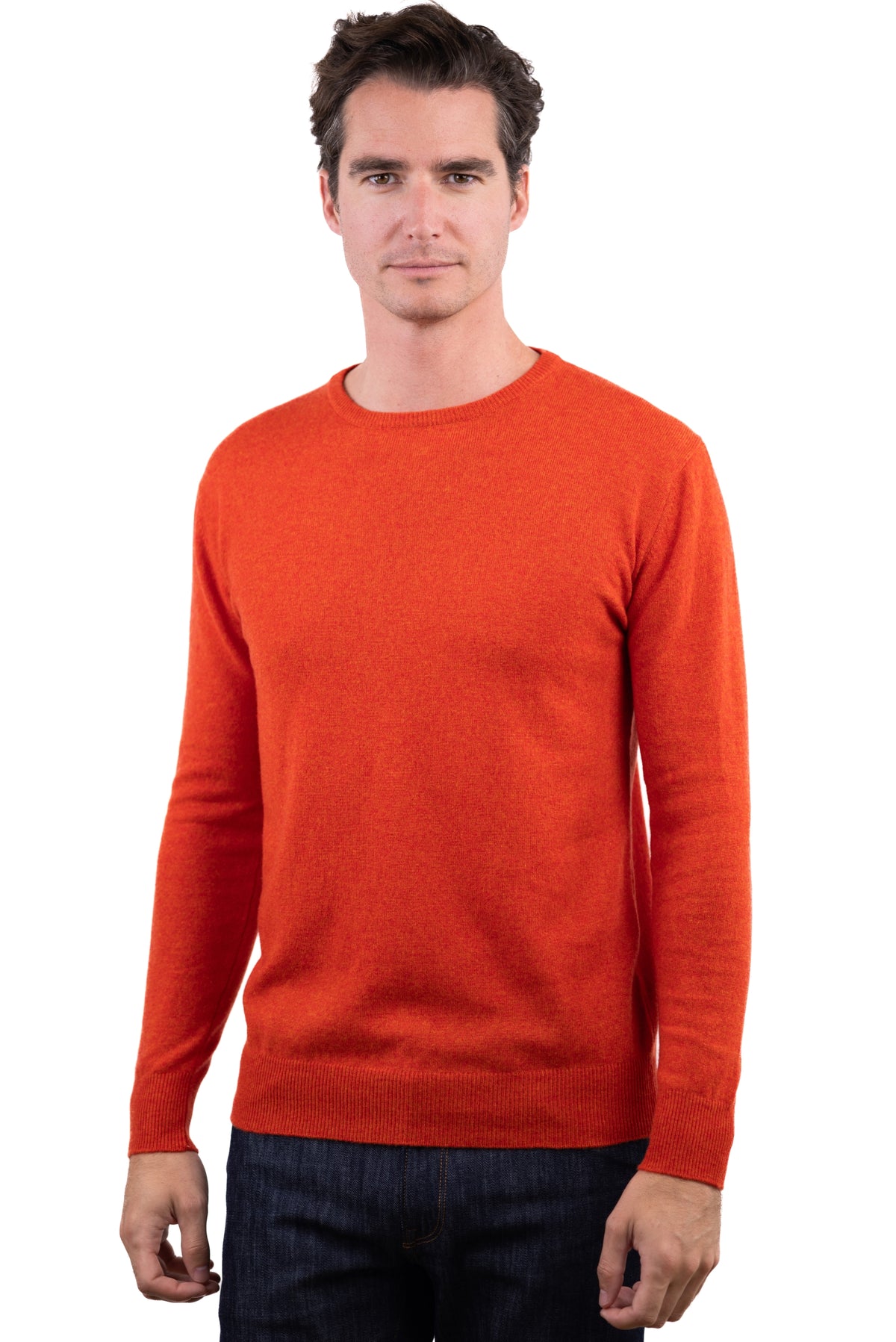 Keaton in kasjmier voor heren - paprika - Mahogany