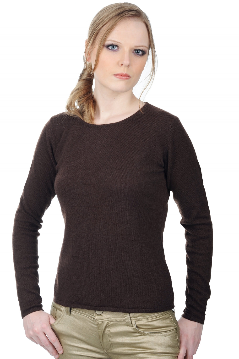Line kasjmier damestrui - cappuccino - Mahogany