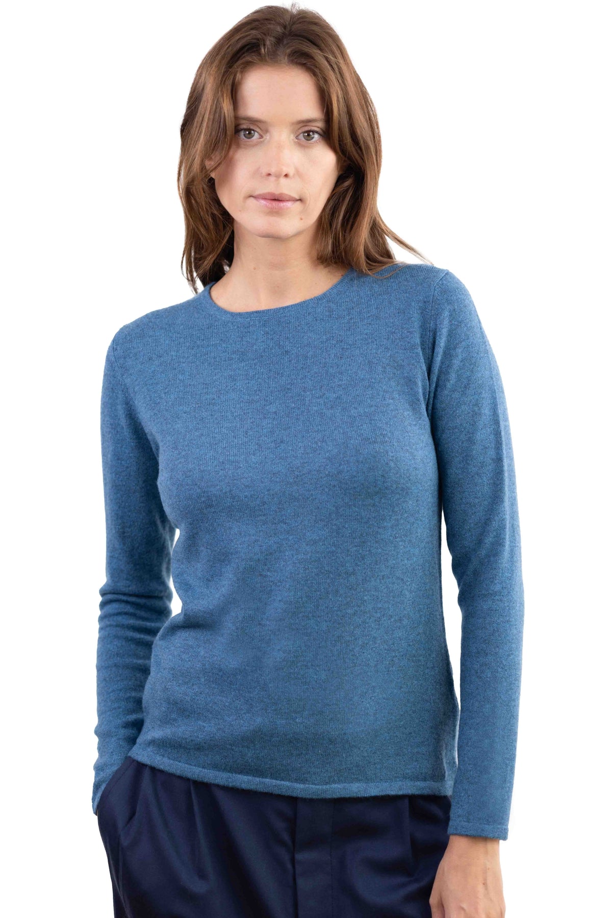 Line kasjmier damestrui - manor blue - Mahogany
