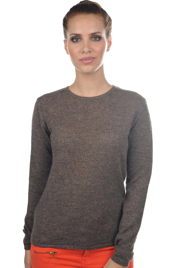 Line-Alpaga in baby alpaca dames - naturel - Mahogany