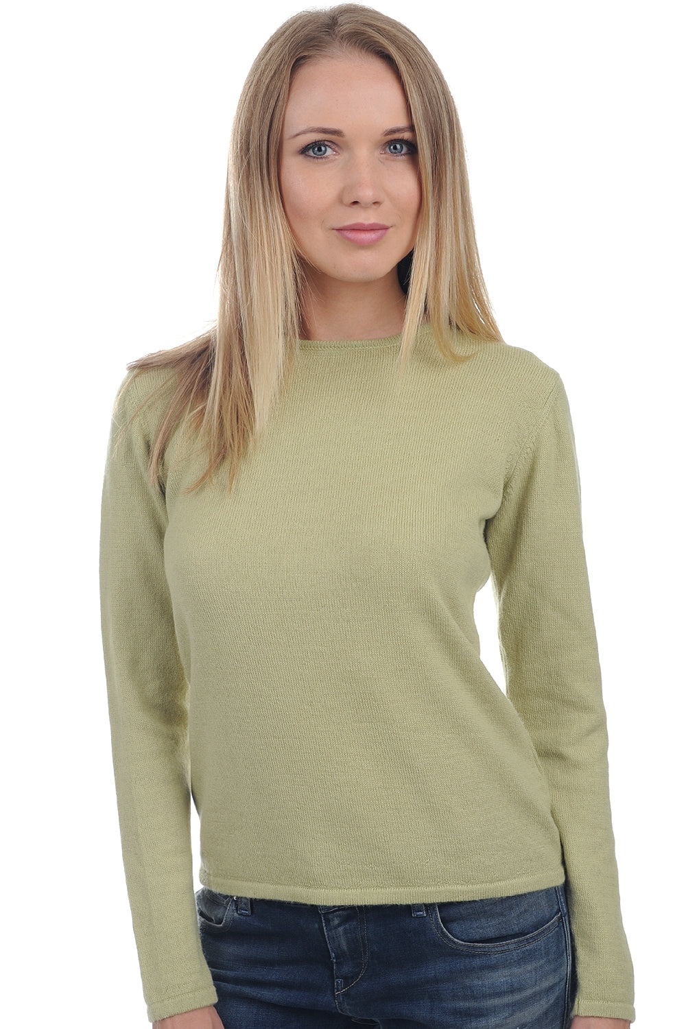 Line-Alpaga in baby alpaca dames - pistache - Mahogany
