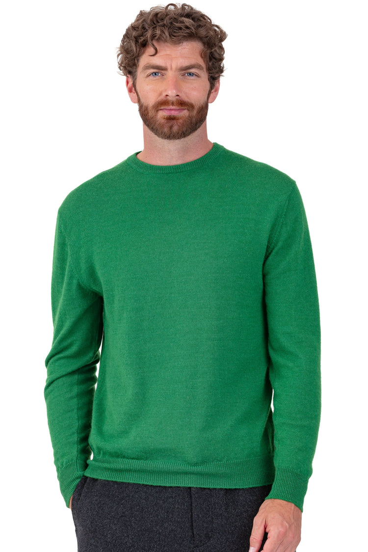 Nestor-Alpaga in baby alpaca heren - green leaf - Mahogany