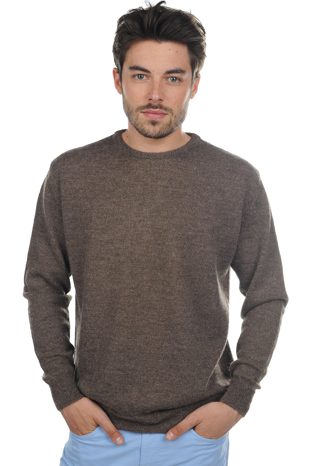 Nestor-Alpaga in baby alpaca heren - naturel - Mahogany