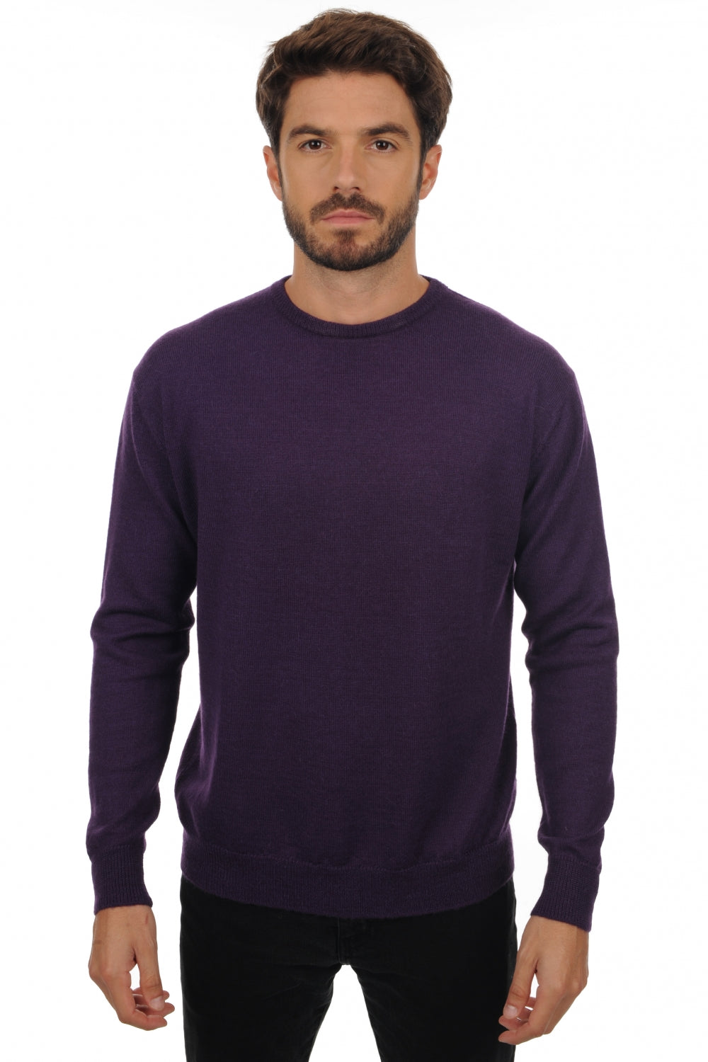 Nestor-Alpaga in baby alpaca heren - violet - Mahogany