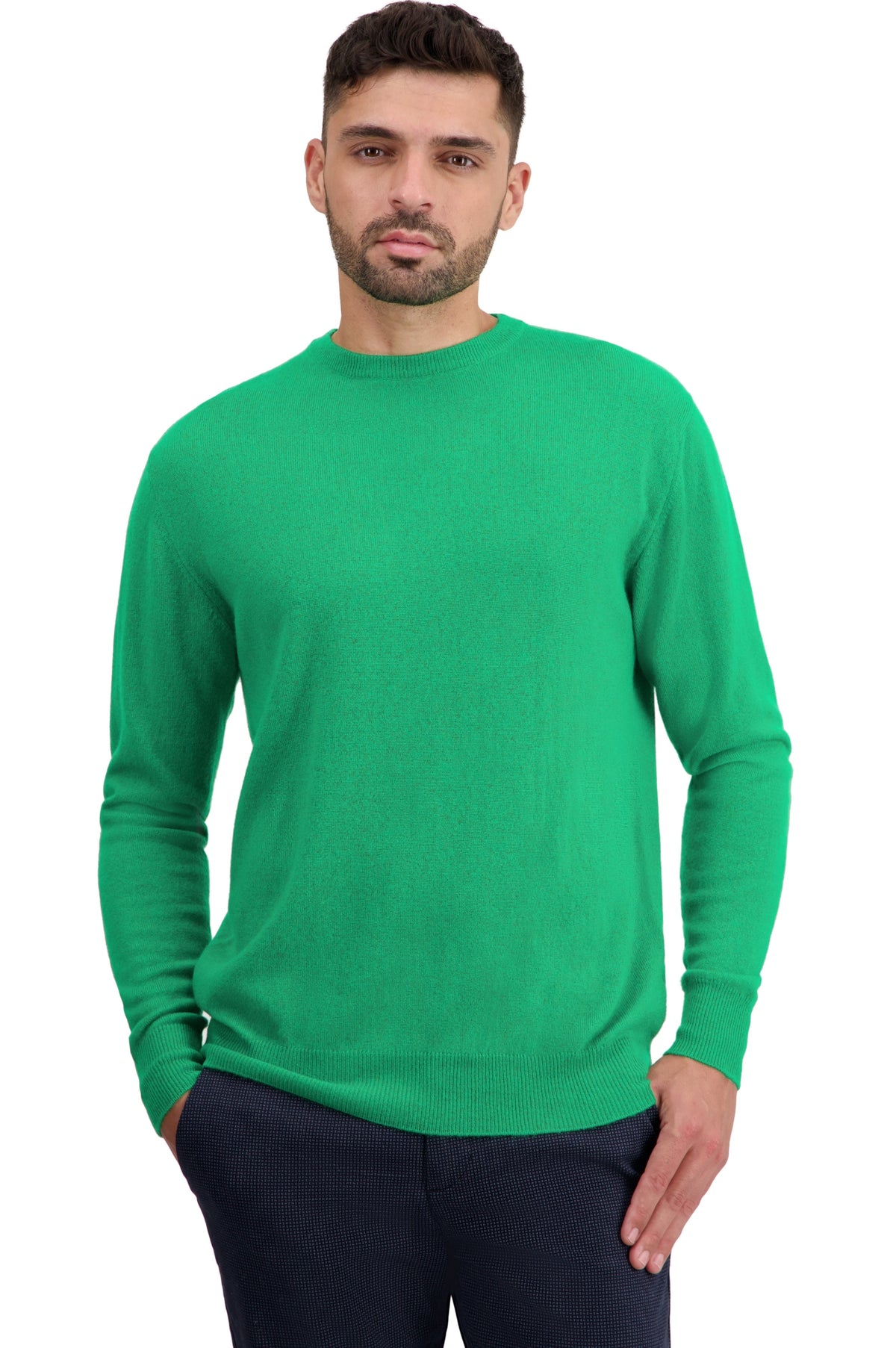 Nestor kasjmier heren trui - new green - Mahogany