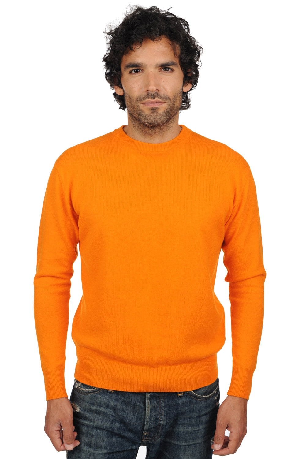 Nestor kasjmier heren trui - oranje - Mahogany
