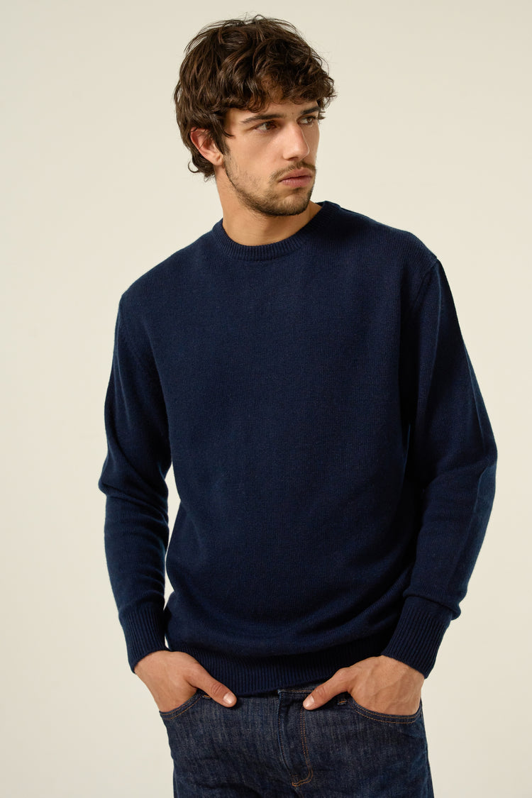 Nestor 4F kasjmier trui heren - donkerblauw - Mahogany