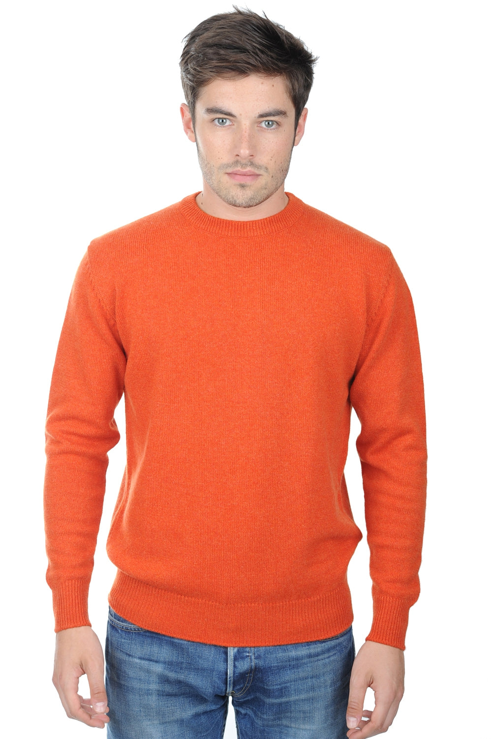 Nestor 4F kasjmier trui heren - paprika - Mahogany