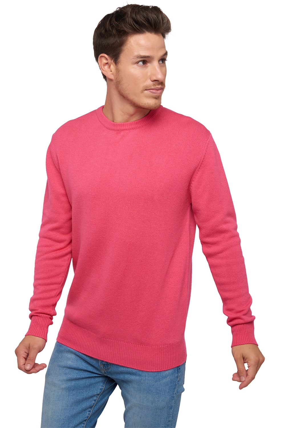 Nestor 4F kasjmier trui heren - shocking roze - Mahogany