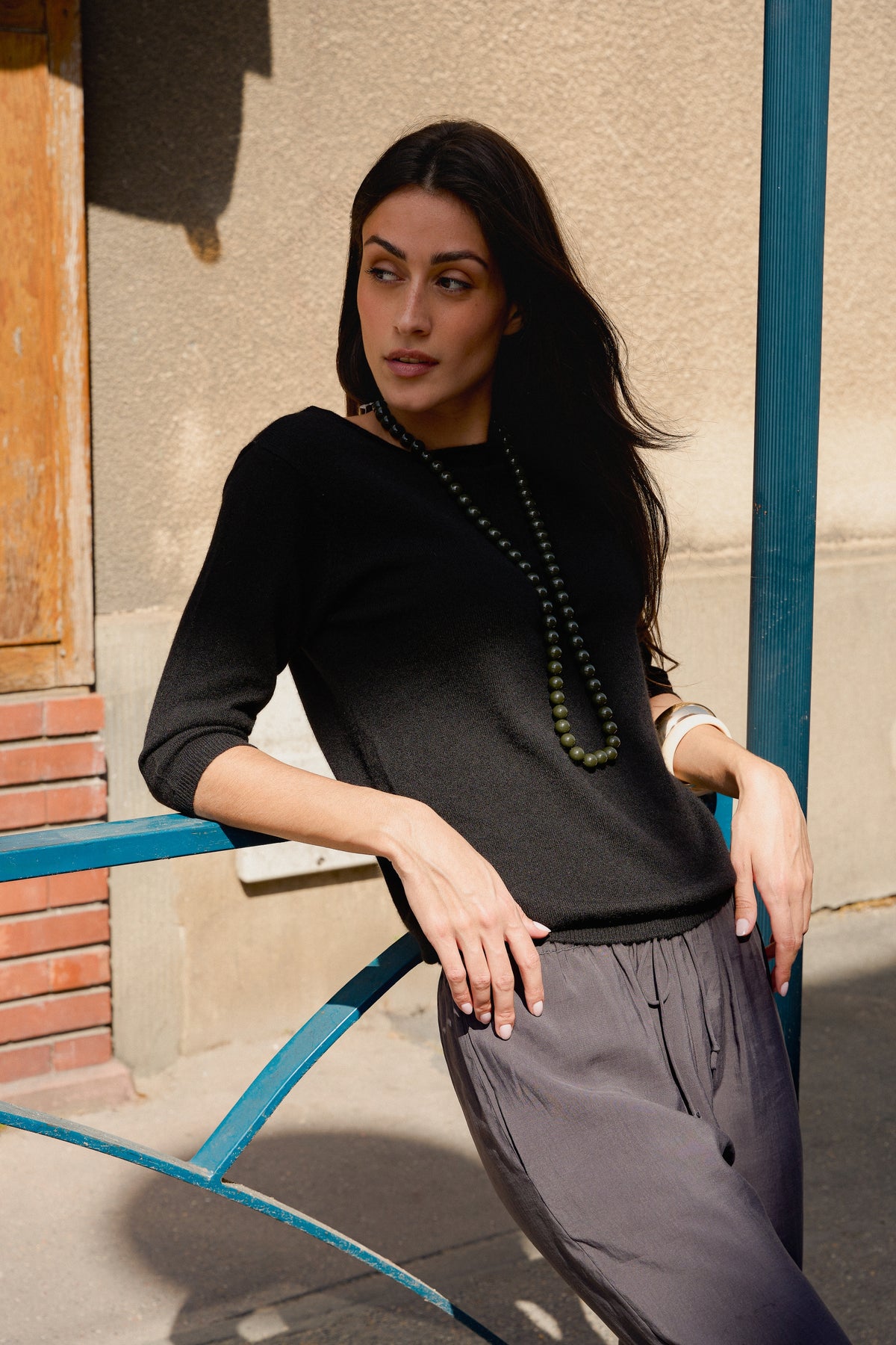 Odessa in kasjmier dames - Aanzicht 1 - noir - Mahogany