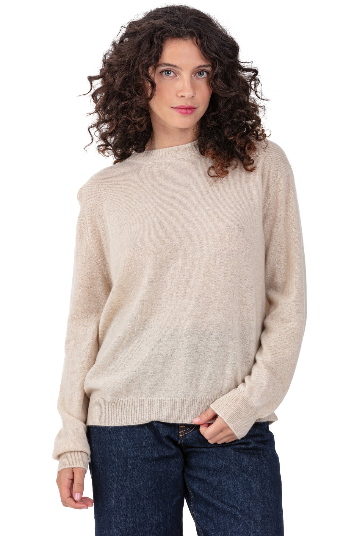 Philippine in kasjmier dames - natural beige - Mahogany