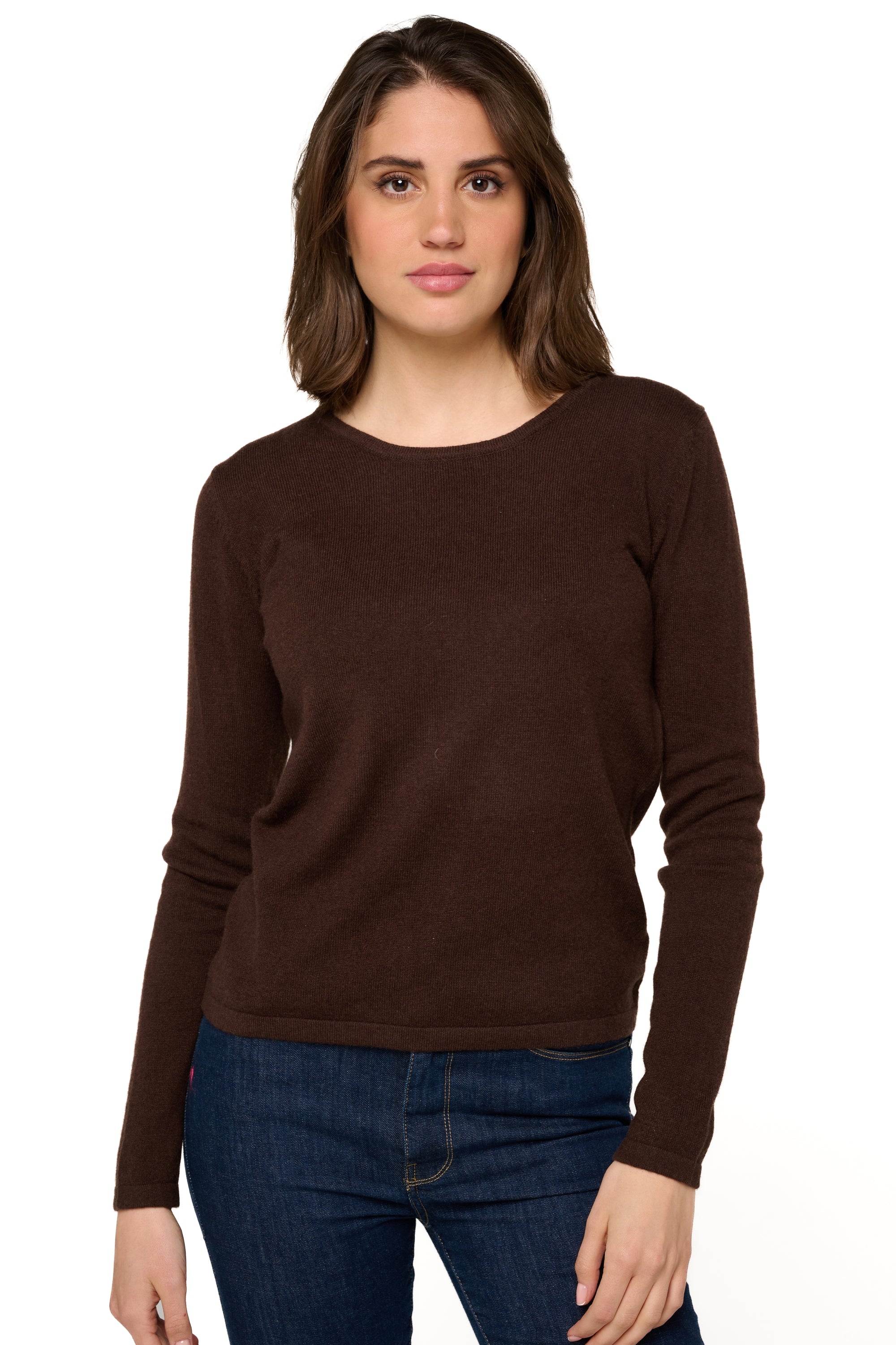 Solange kasjmier dames - cappuccino - Mahogany