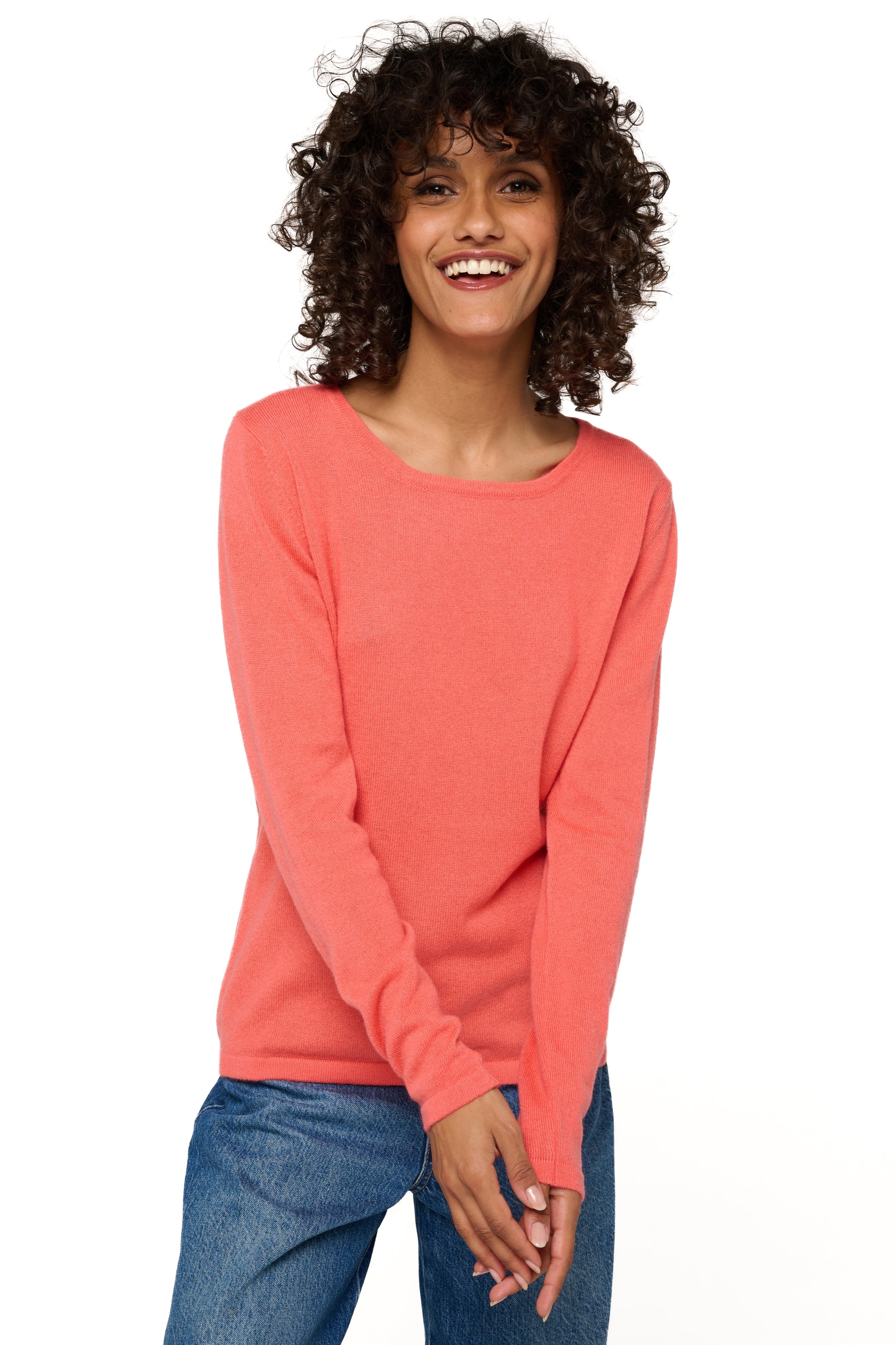 Solange in kasjmier dames - stralend koraal - Mahogany