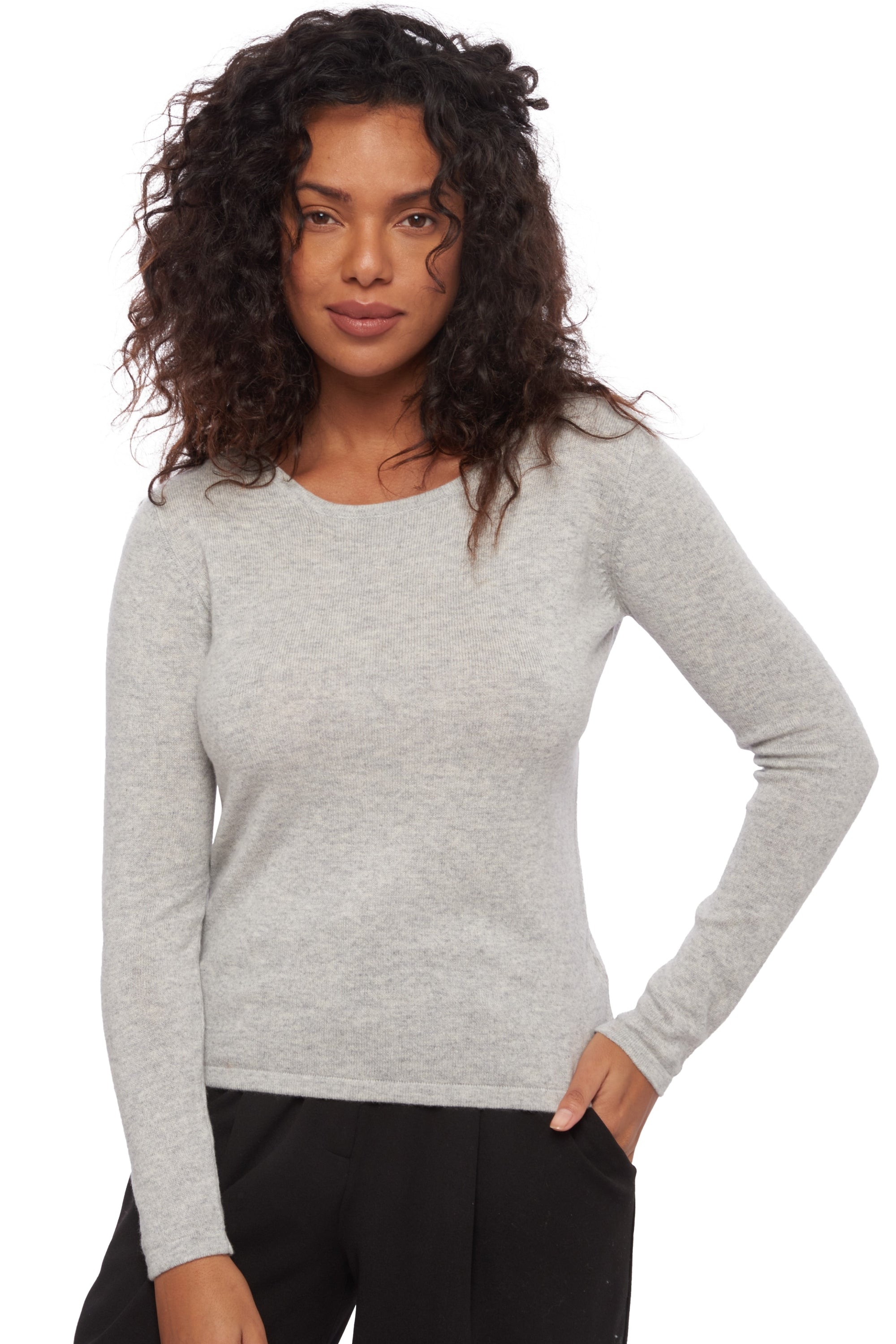 Solange in kasjmier dames - flanelle chiné - Mahogany