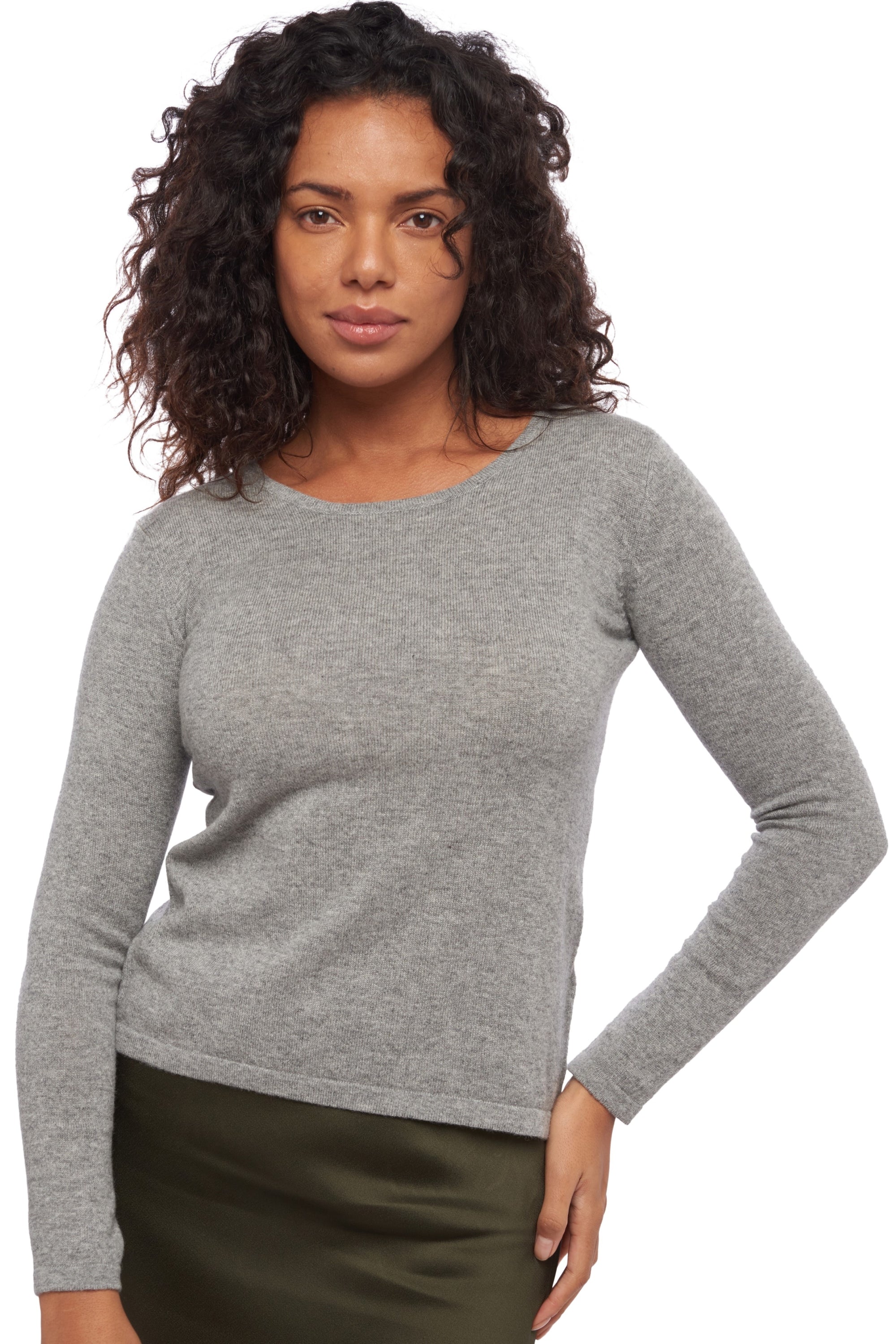 Solange in kasjmier dames - gris chiné - Mahogany