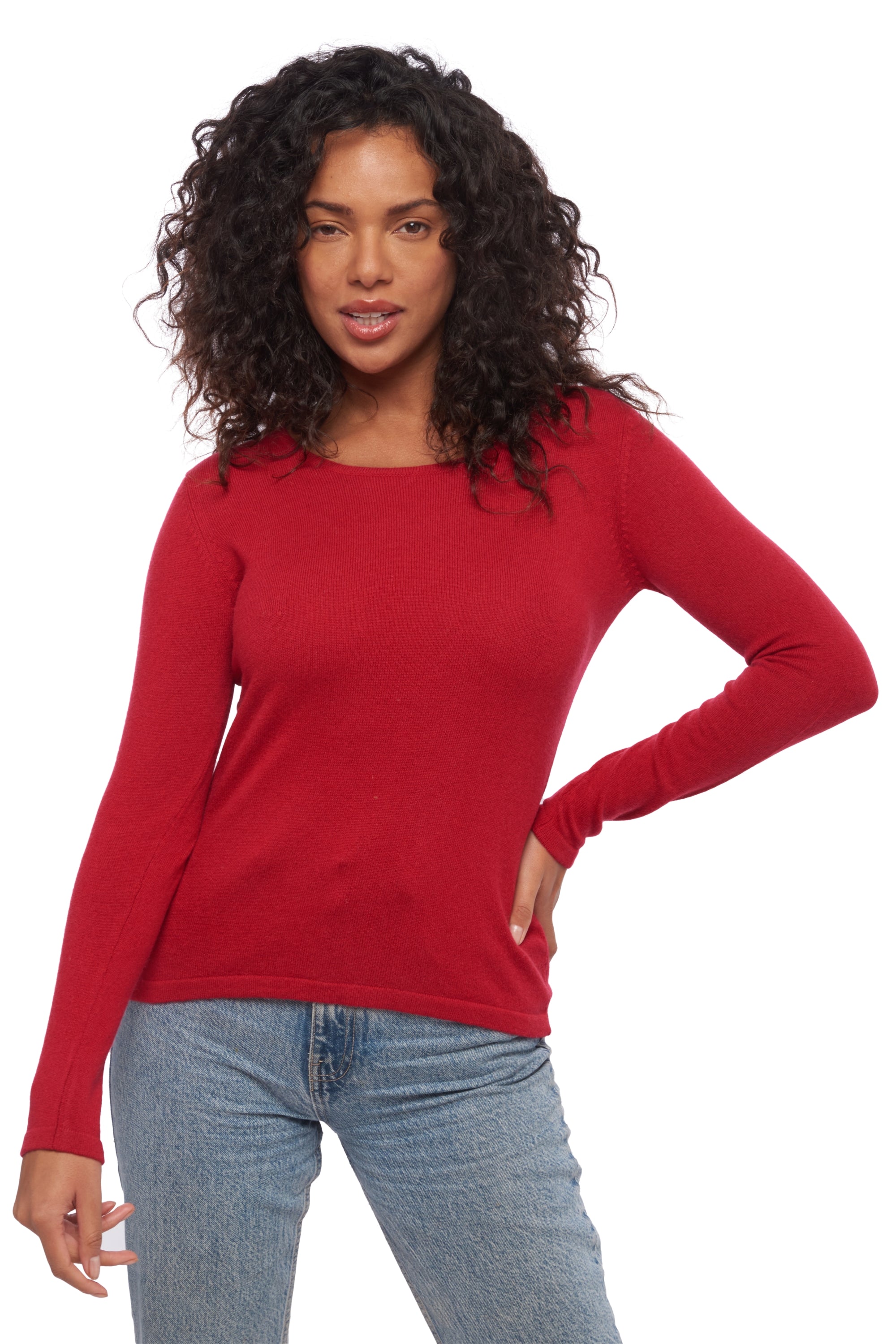 Solange in kasjmier dames - fluweel rood - Mahogany