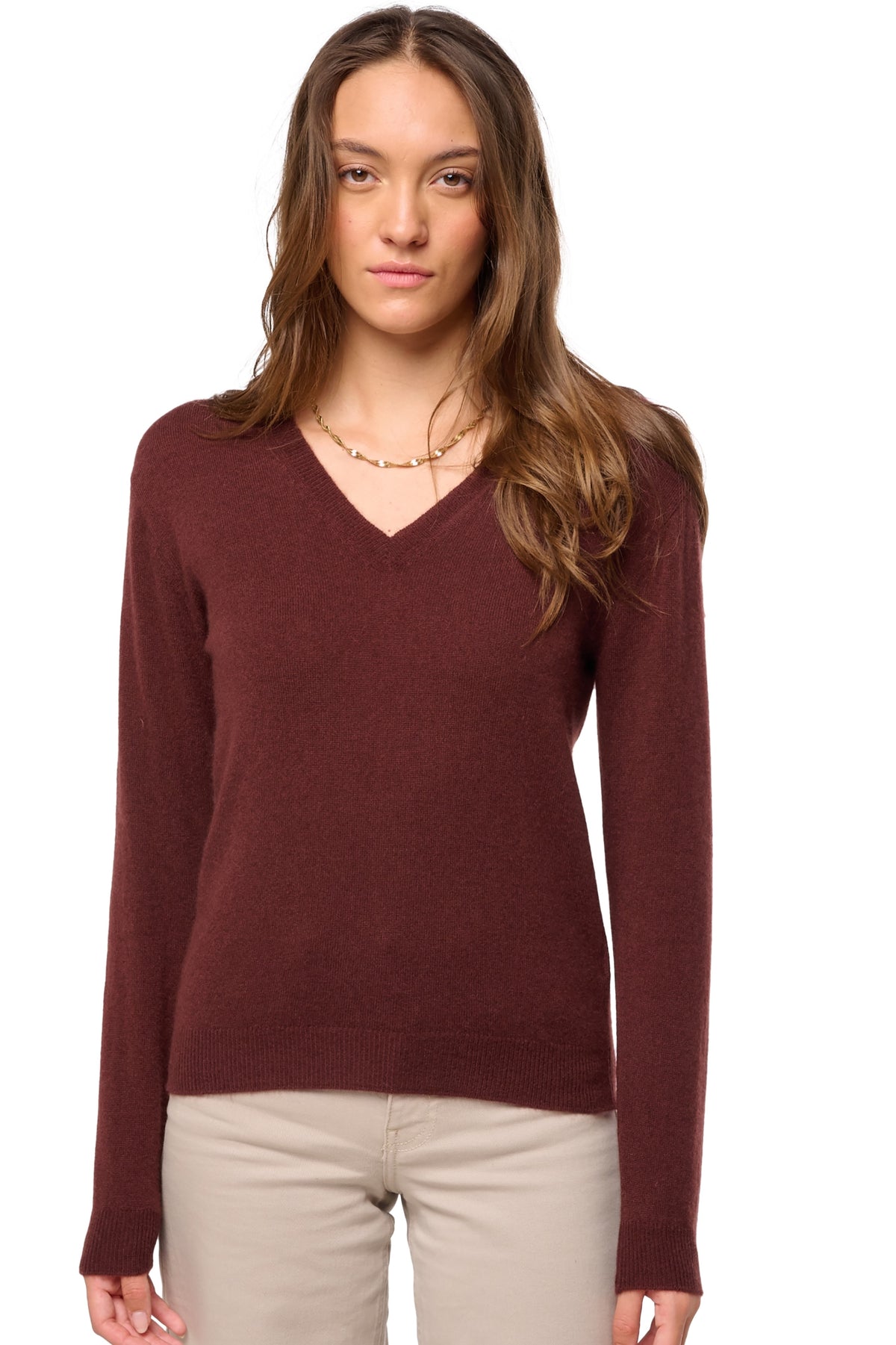 Tessa in kasjmier dames - cinnabar - Mahogany