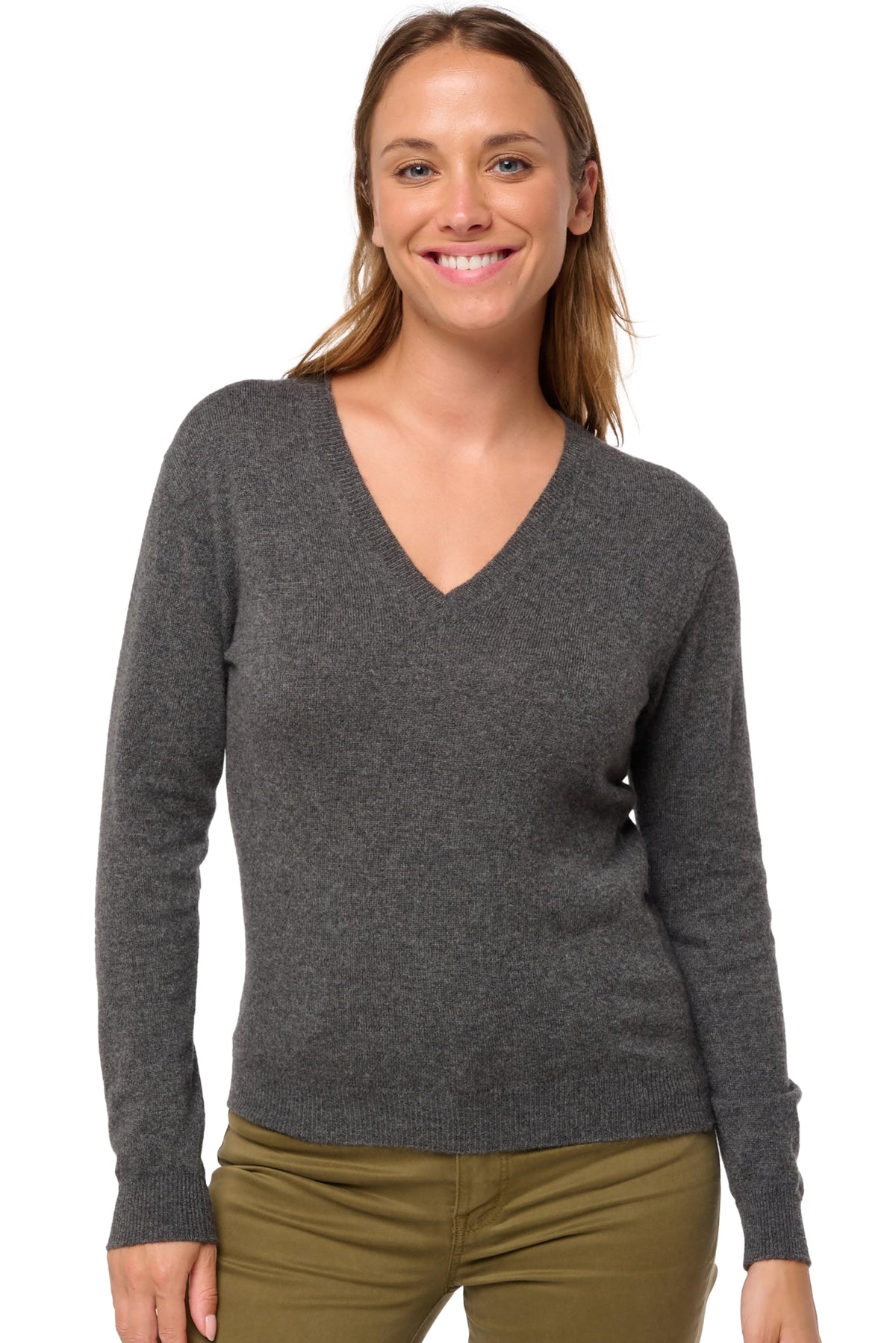 Tessa in kasjmier dames - dark grey - Mahogany