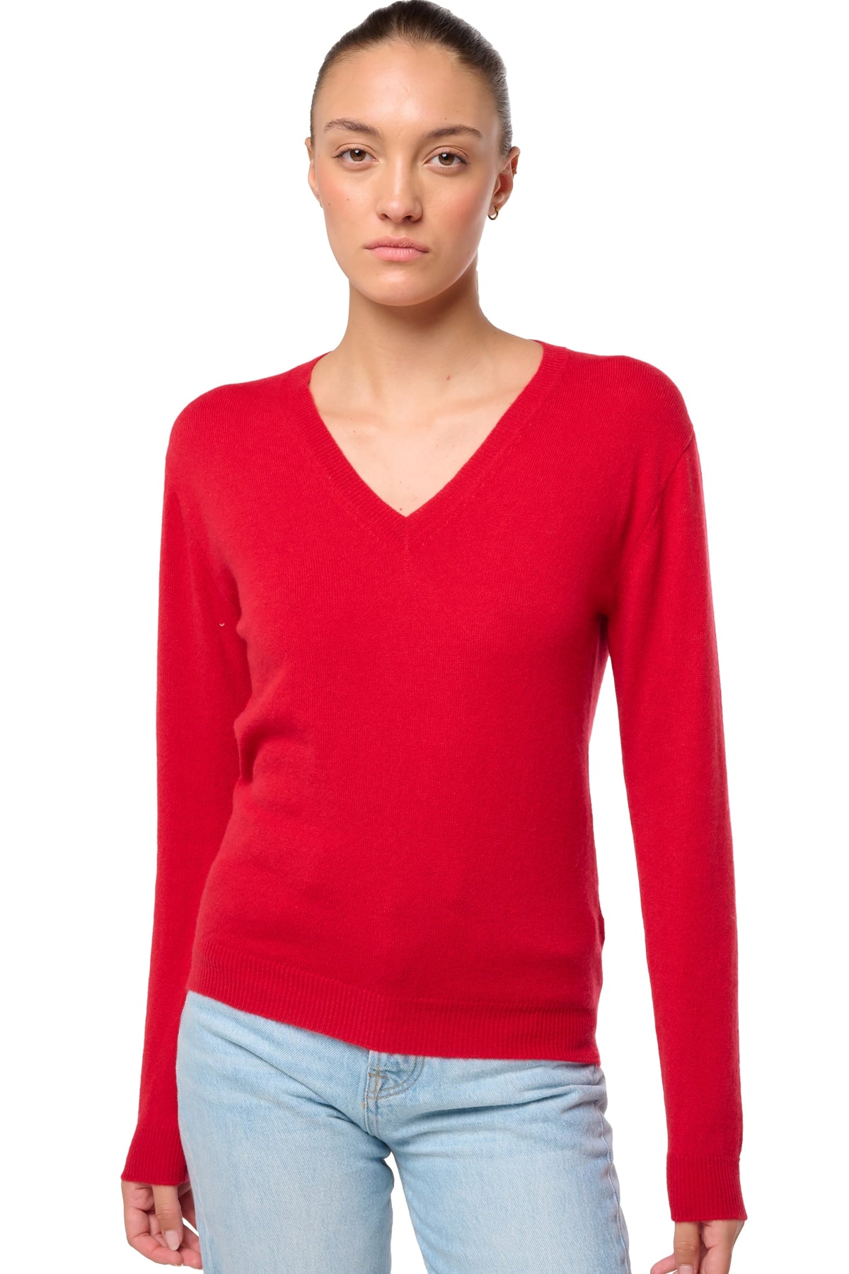 Tessa in kasjmier dames - deep red - Mahogany