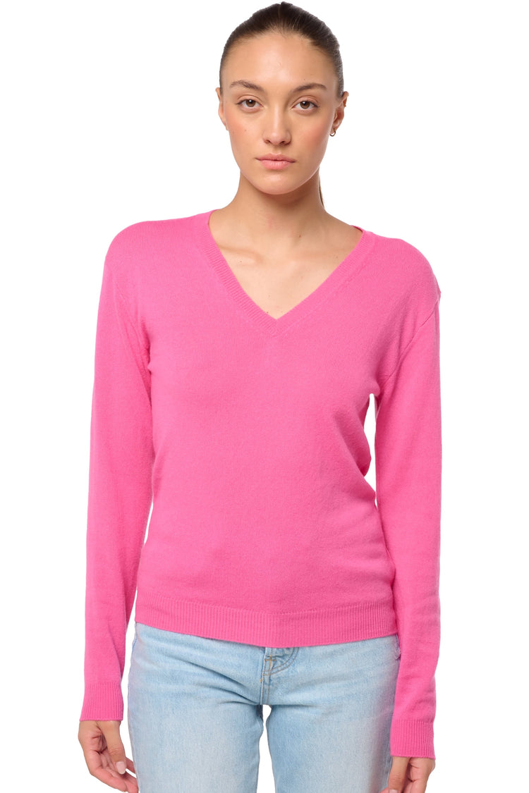 Tessa in kasjmier dames - flashy rose - Mahogany
