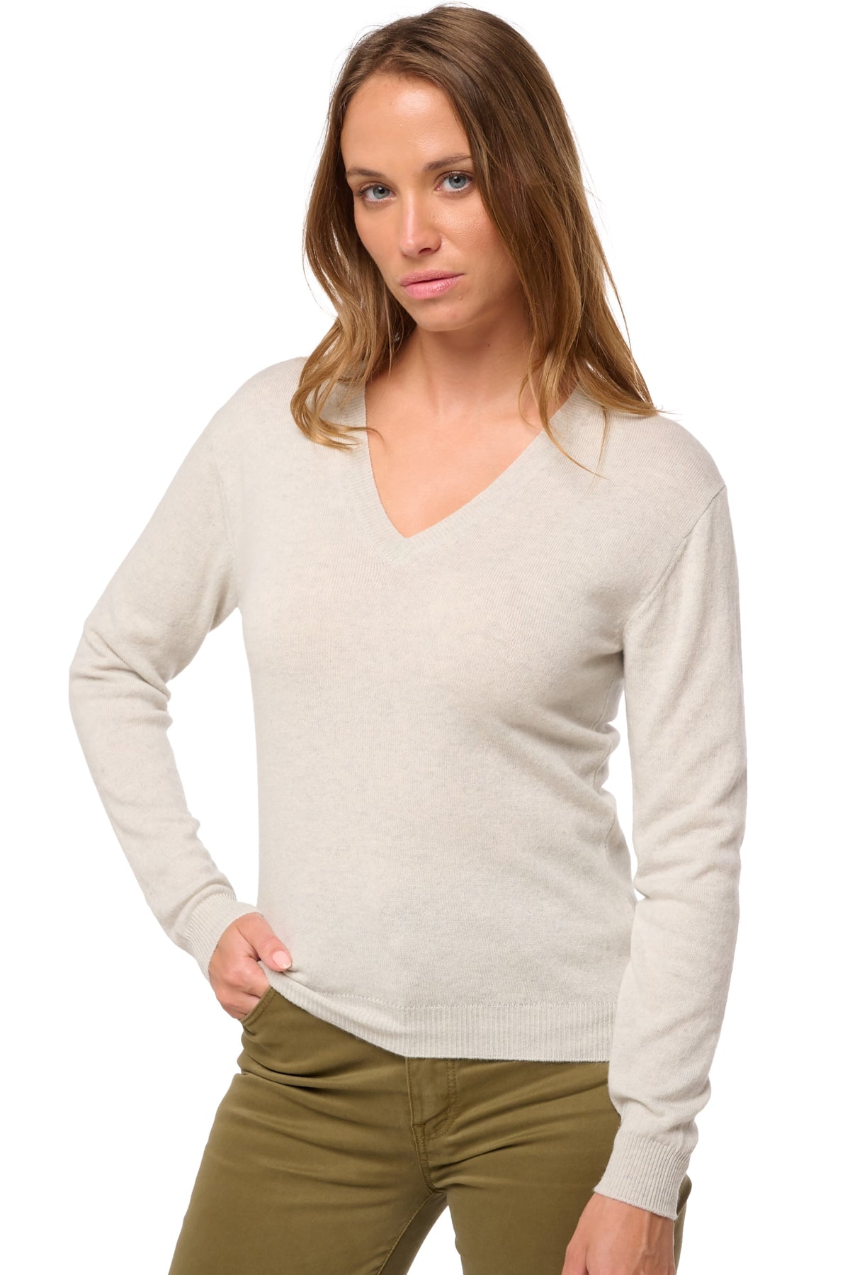 Tessa in kasjmier dames - fluo white - Mahogany