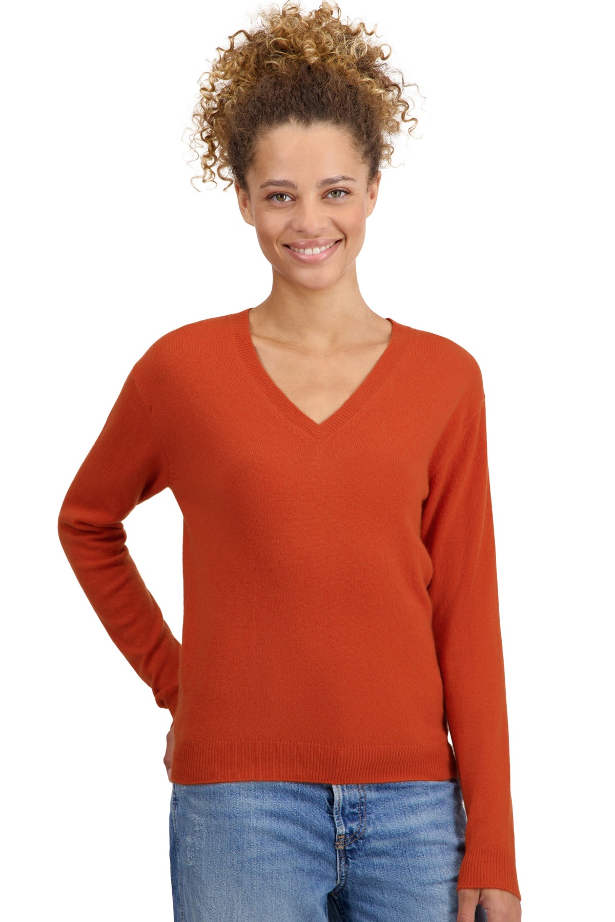 Tessa in kasjmier dames - marmelade - Mahogany