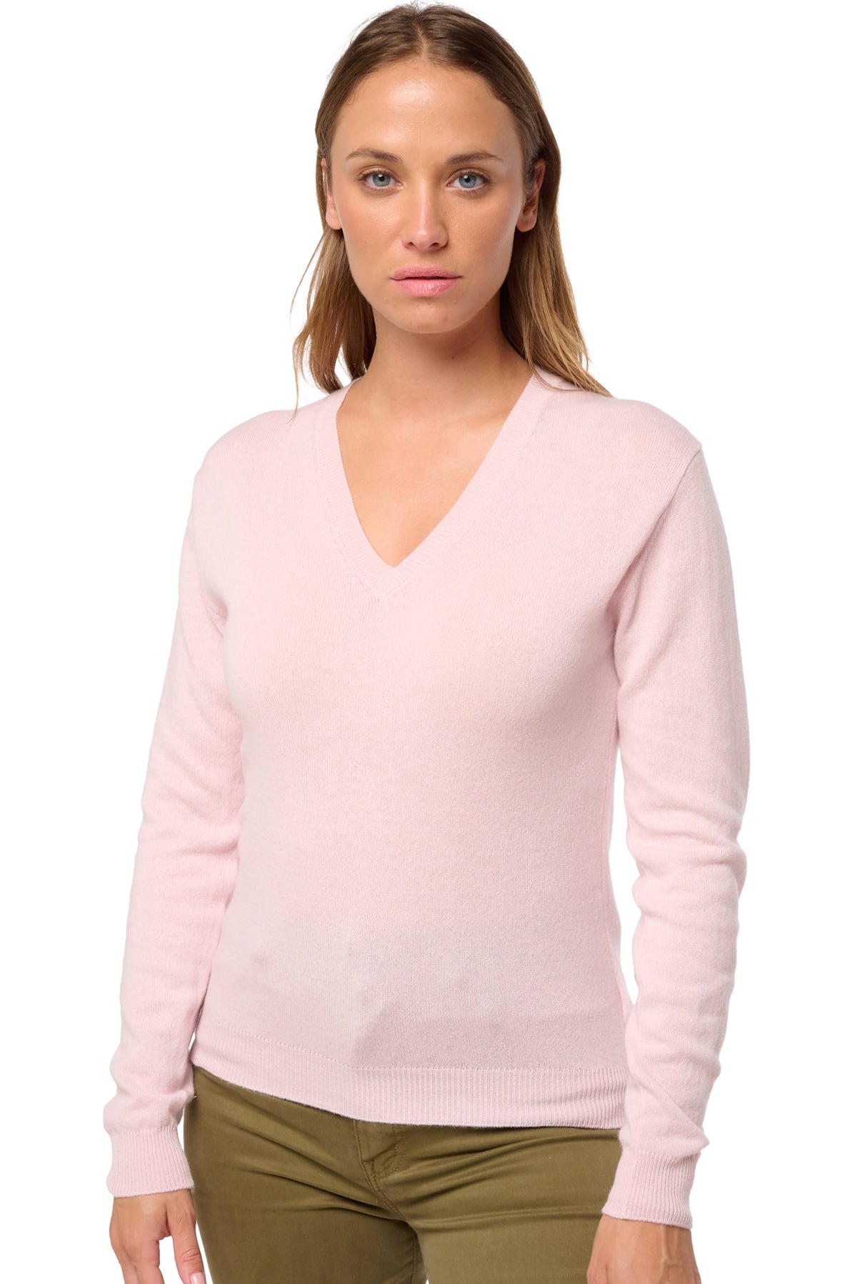 Tessa in kasjmier dames - pale blossom - Mahogany