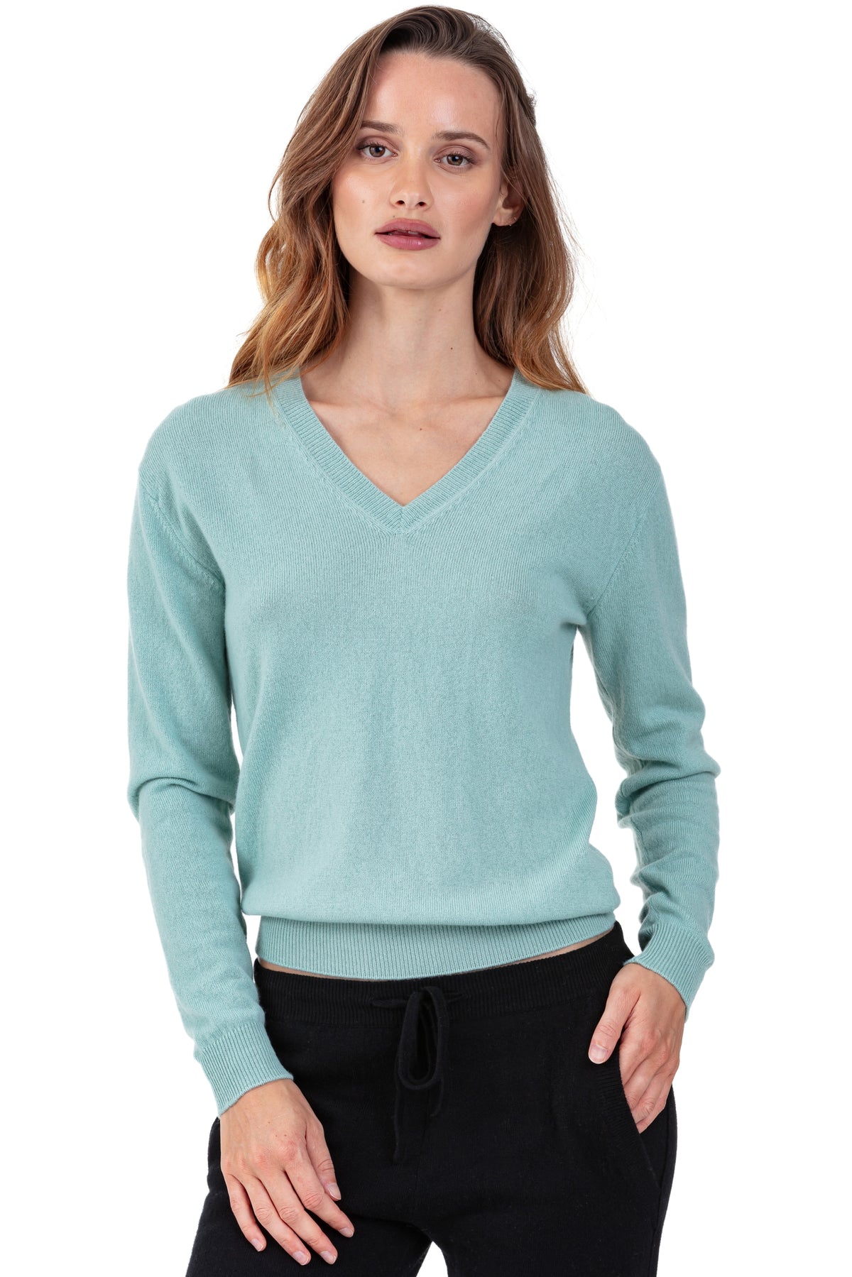 Tessa in kasjmier dames - sea foam - Mahogany