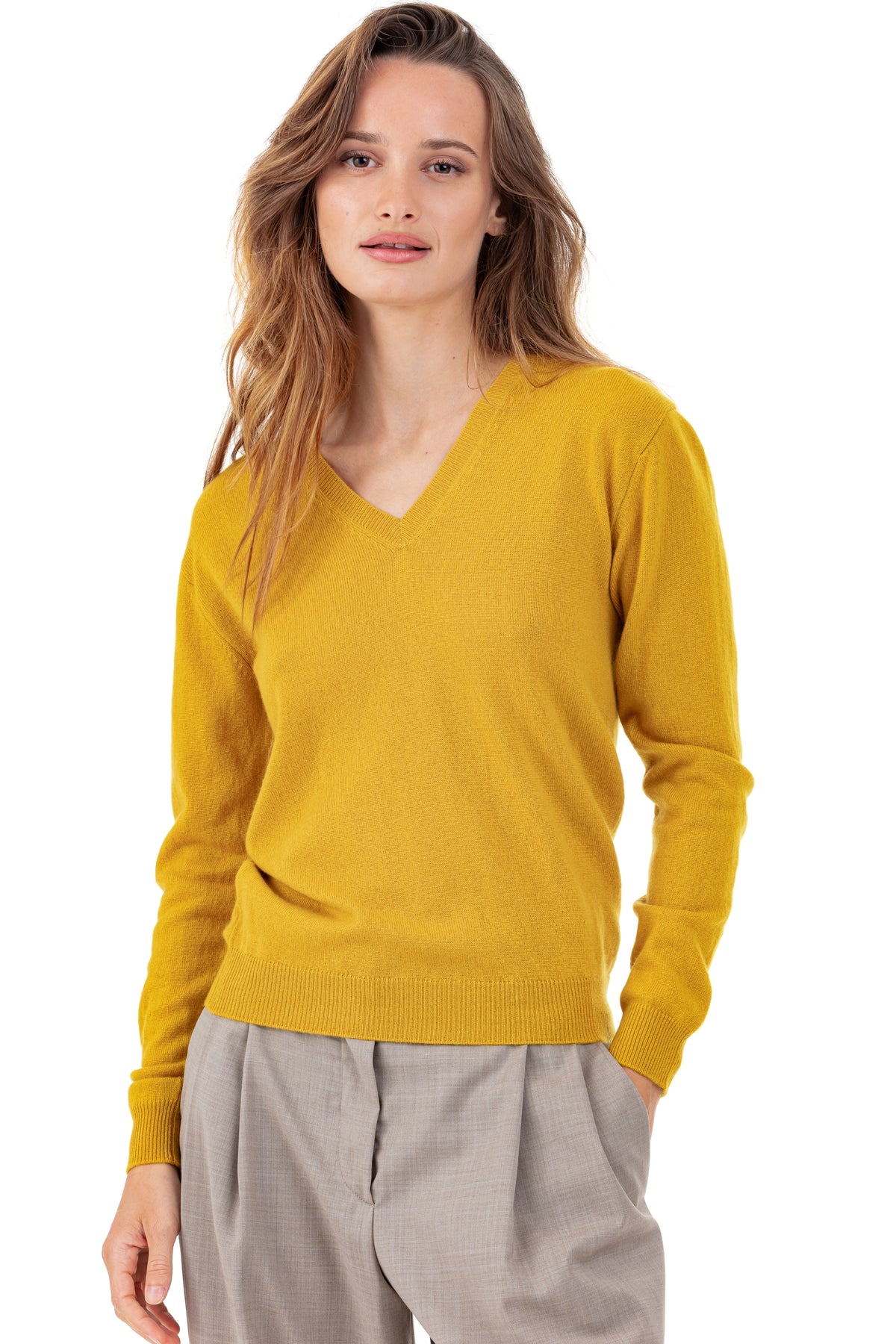 Tessa in kasjmier dames - tinsel - Mahogany