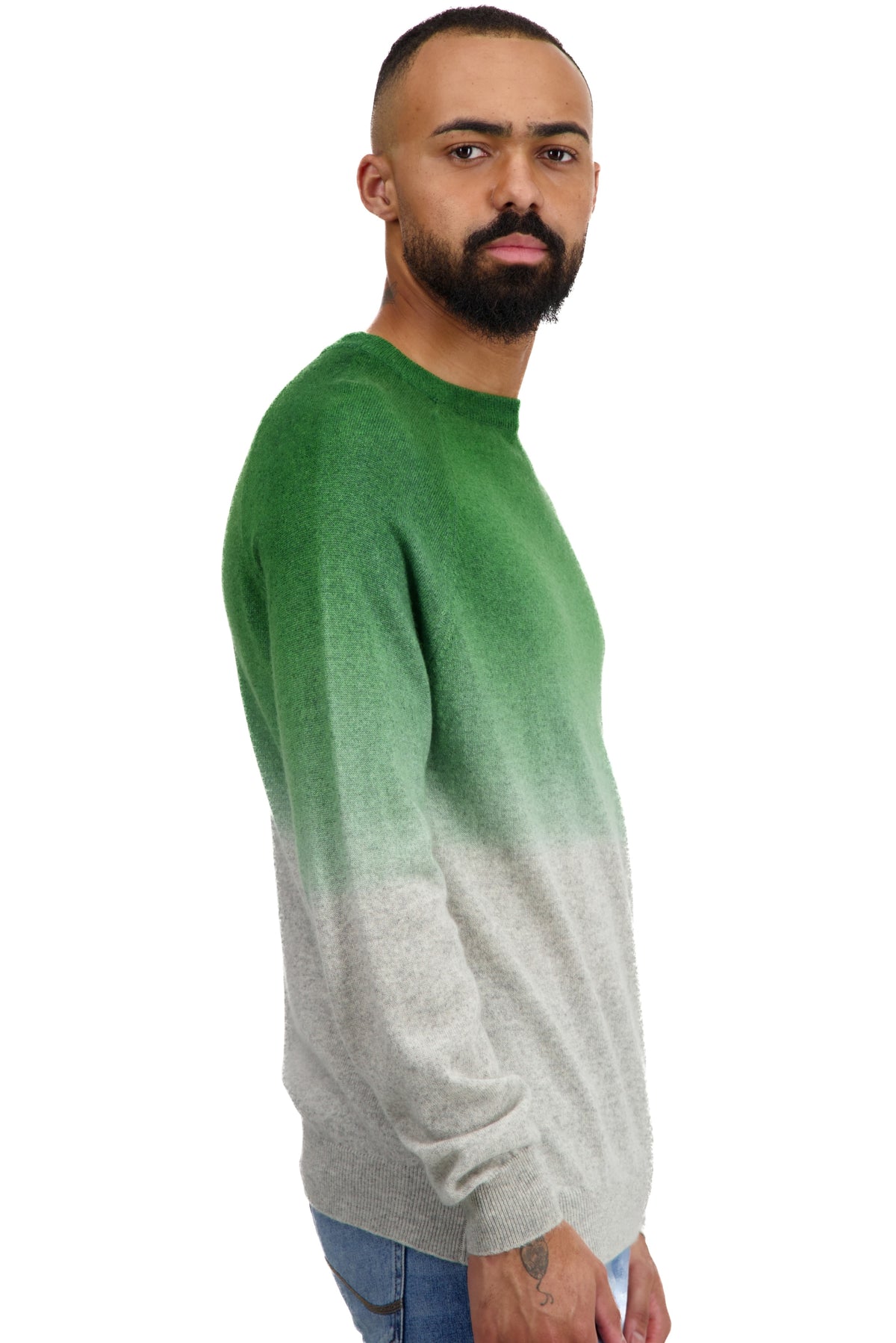 Ticino en cachemire homme - Vue 1 - flanelle chiné / basil - Mahogany
