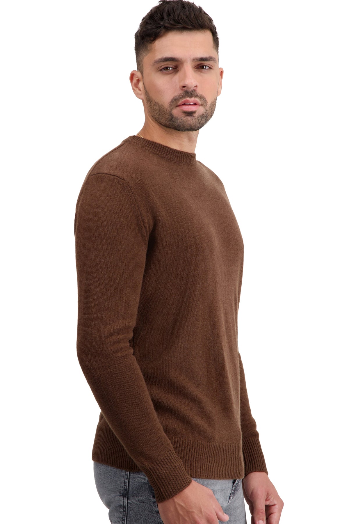 Touraine in kasjmier heren - dark camel - Mahogany