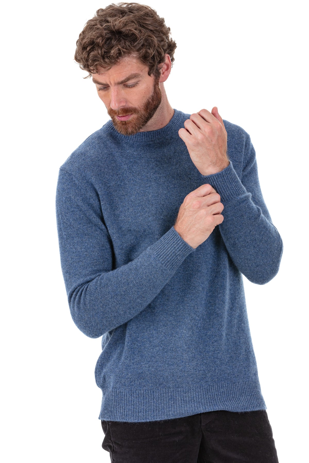 Touraine in kasjmier heren - nordic blue - Mahogany