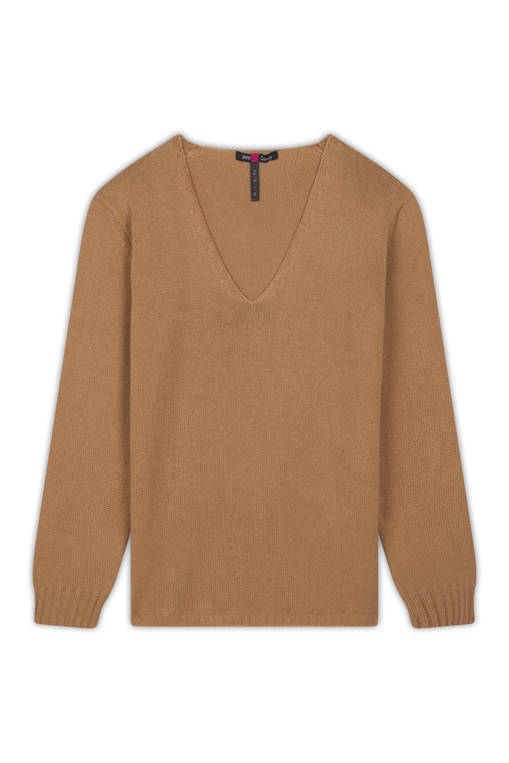 Vanessa in kasjmier dames - camel - Mahogany