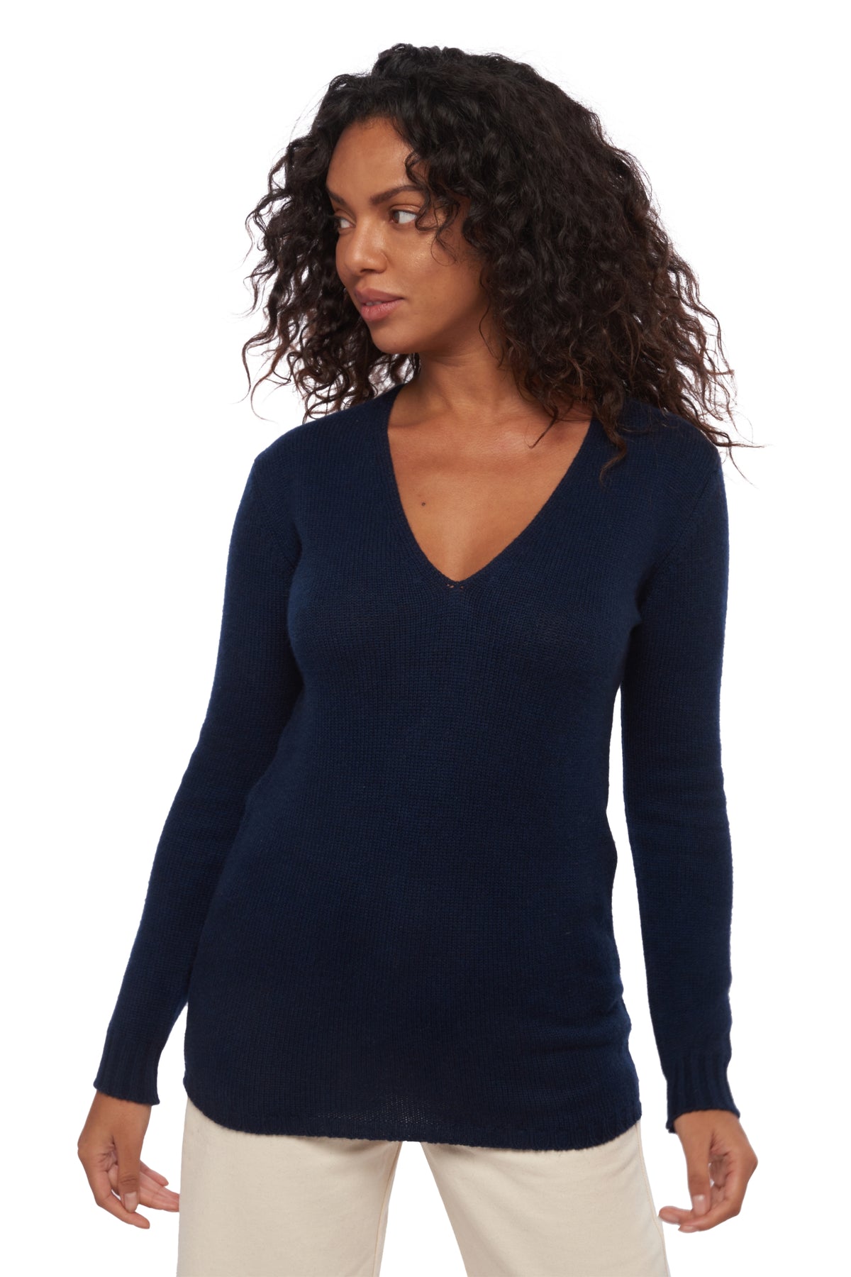 Vanessa in kasjmier voor dames - donker marineblauw - Mahogany