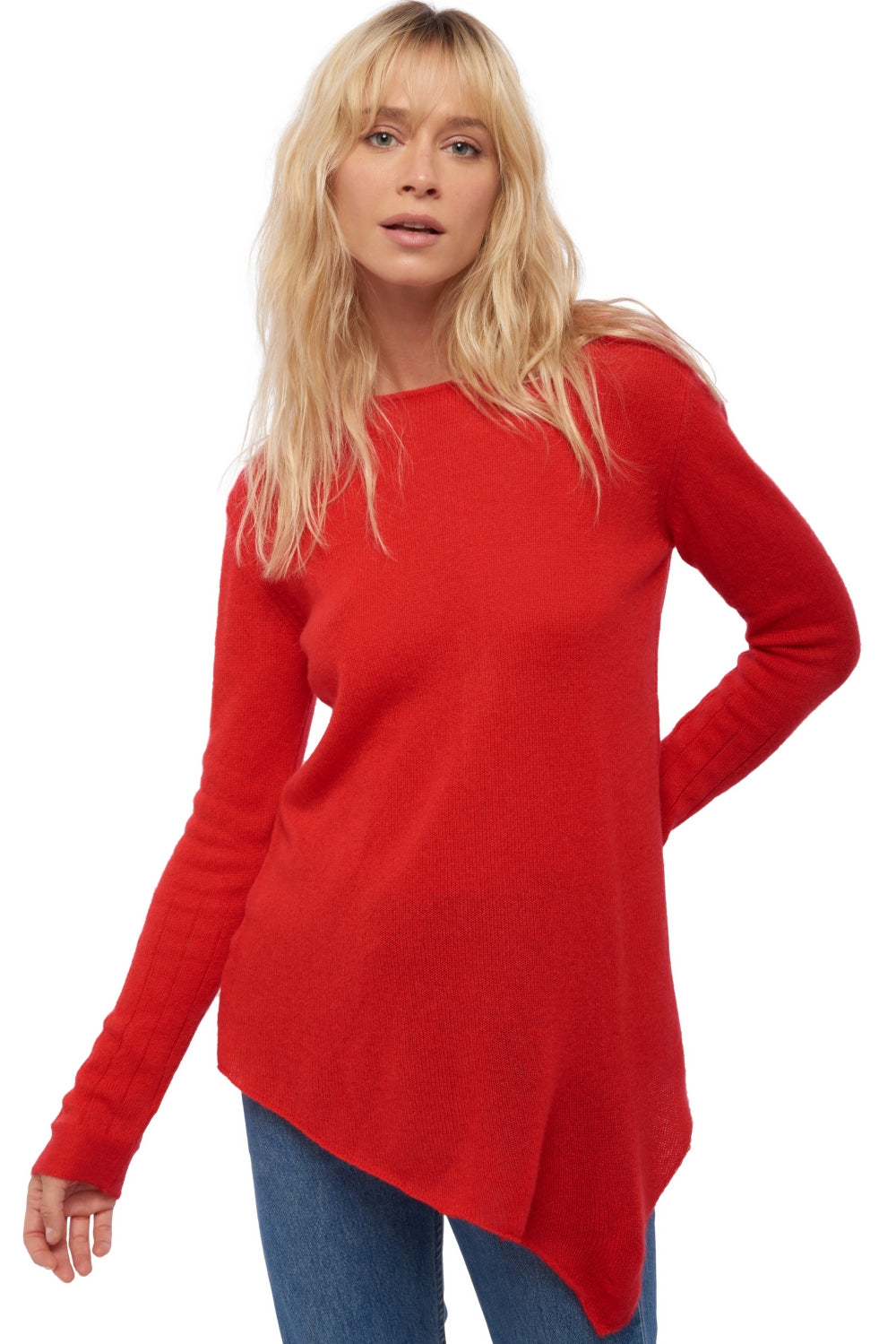 Zaia in kasjmier voor dames - rood - Mahogany