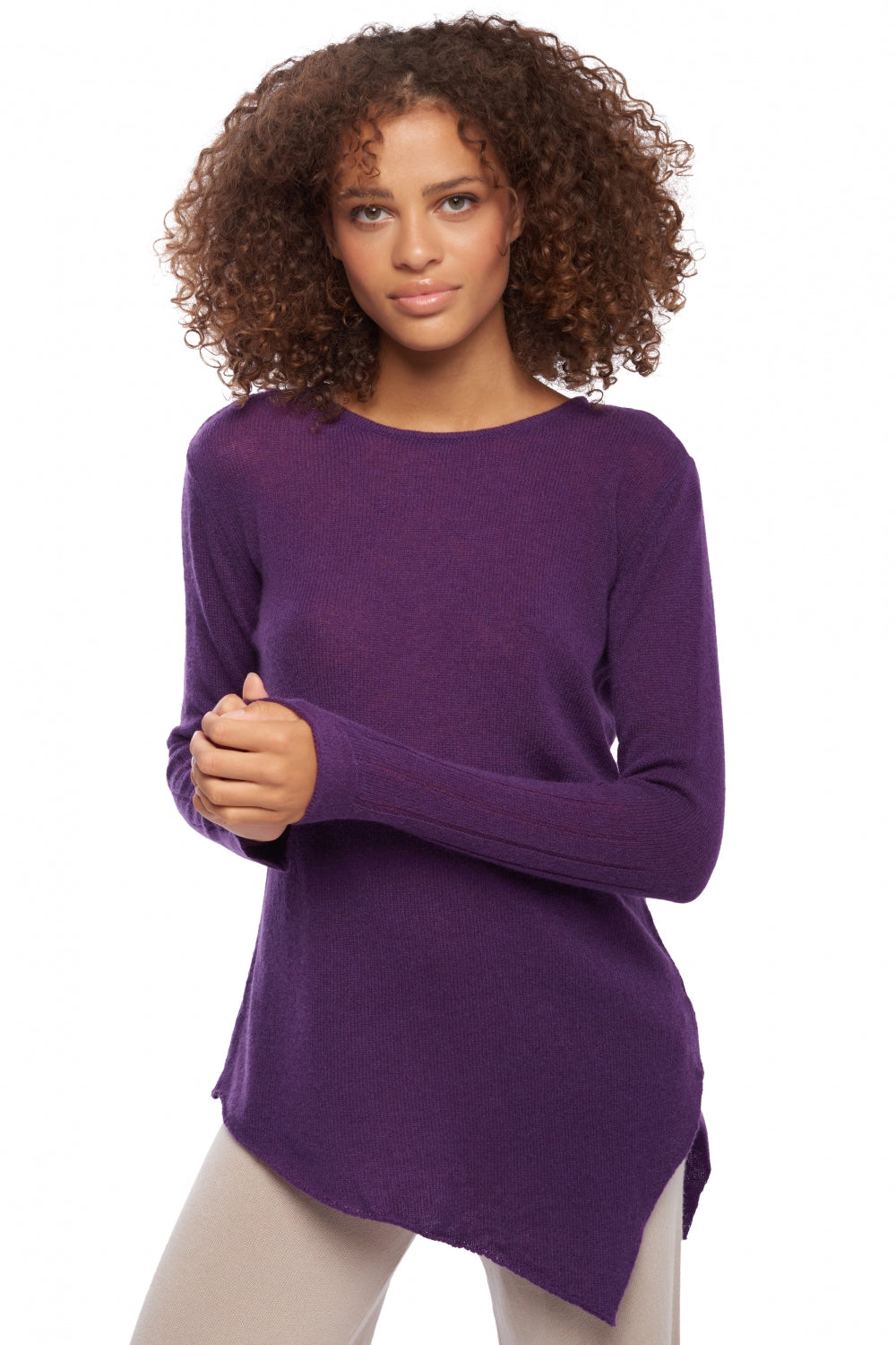Zaia in kasjmier voor dames - levendig violet - Mahogany